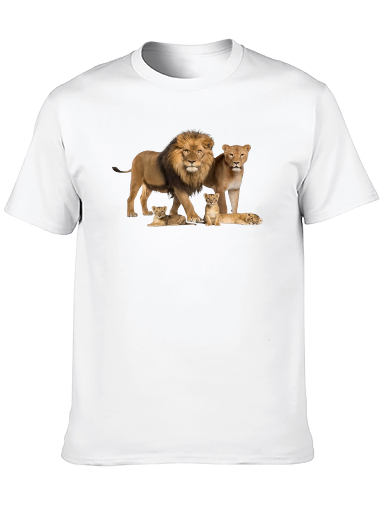 Lion Family Black Graphic Tee