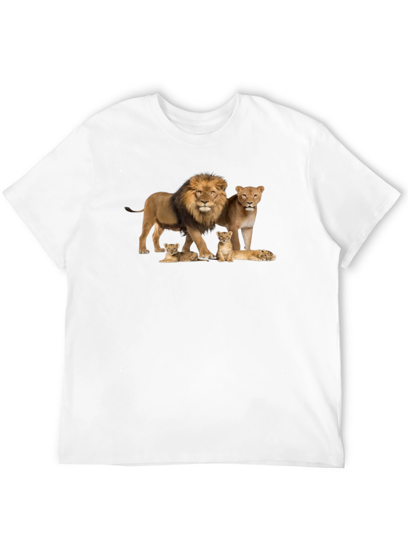 Lion Family Black Graphic Tee