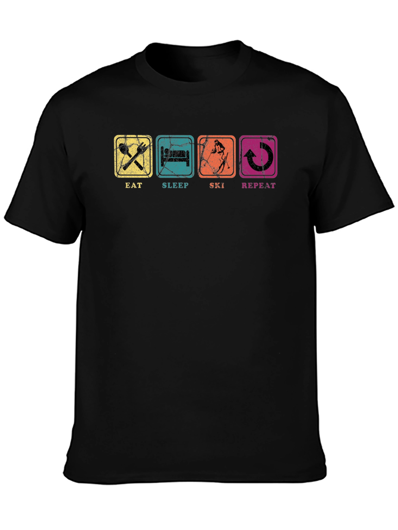 Eat Sleep Ski Repeat Graphic Tee
