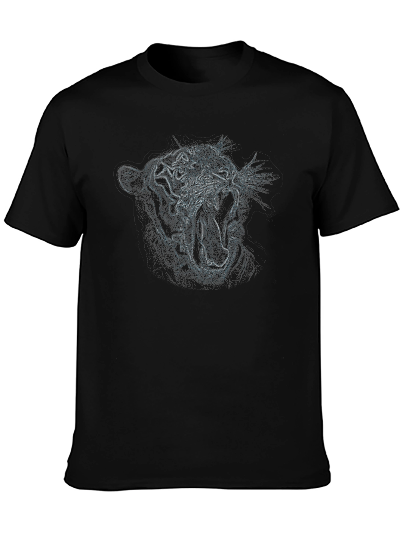 Roaring Tiger Graphic Print Black T-Shirt