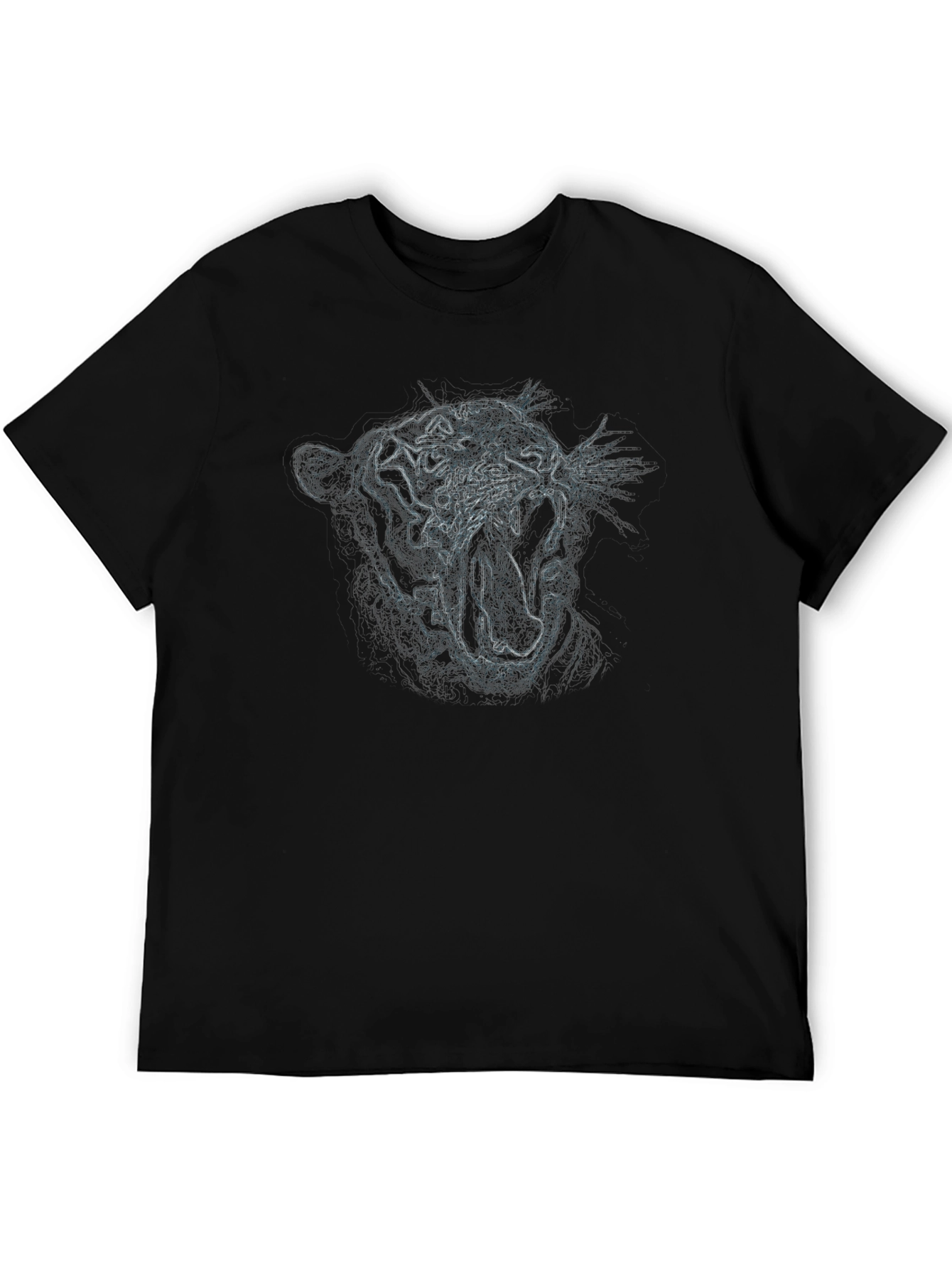 Roaring Tiger Graphic Print Black T-Shirt