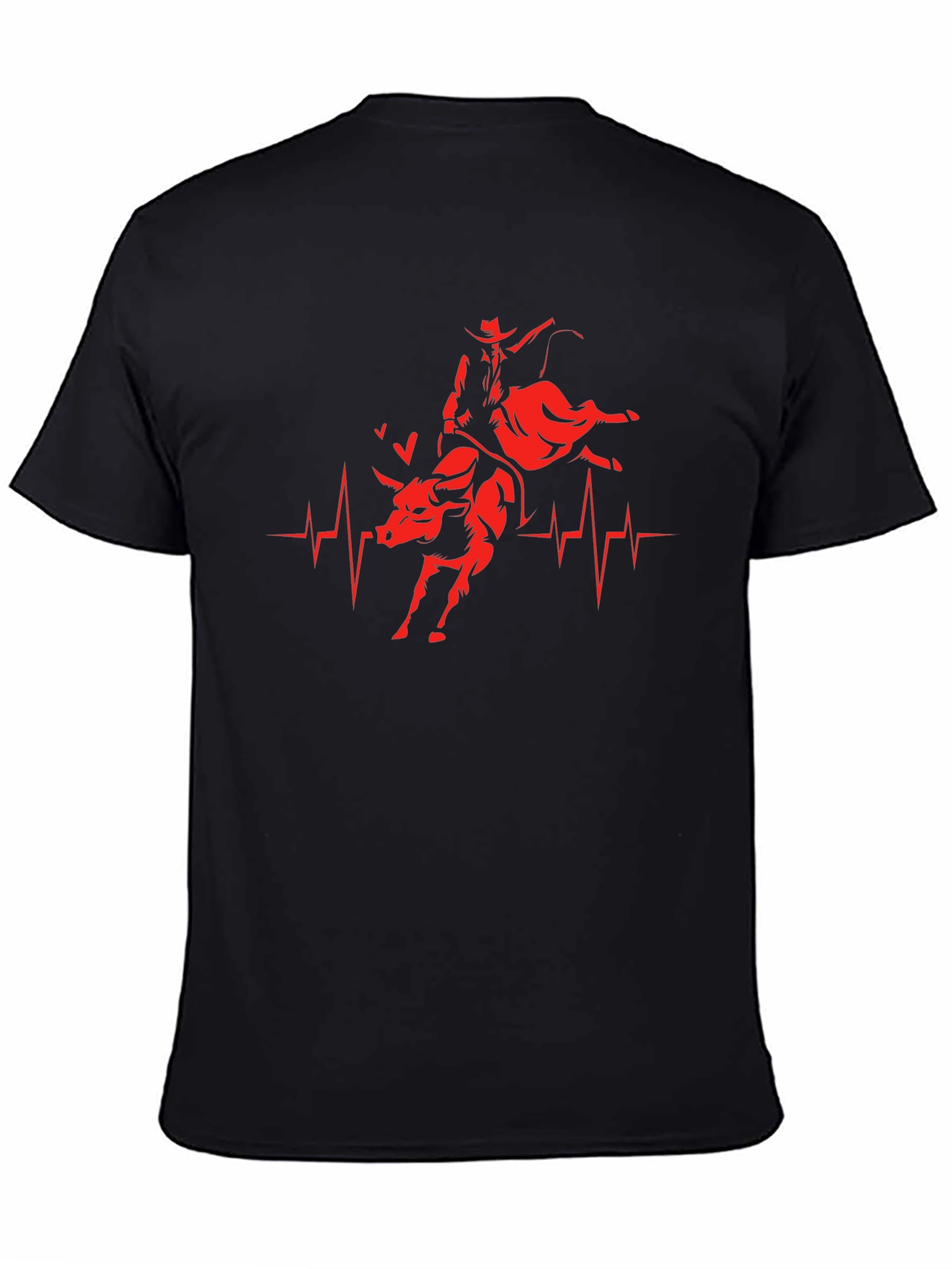 Rodeo Heartbeat T-Shirt - Cowboy Bull Riding Tee