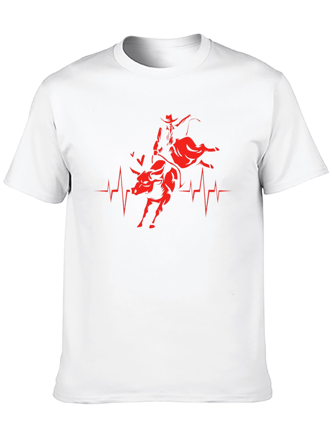 Rodeo Heartbeat T-Shirt - Cowboy Bull Riding Tee