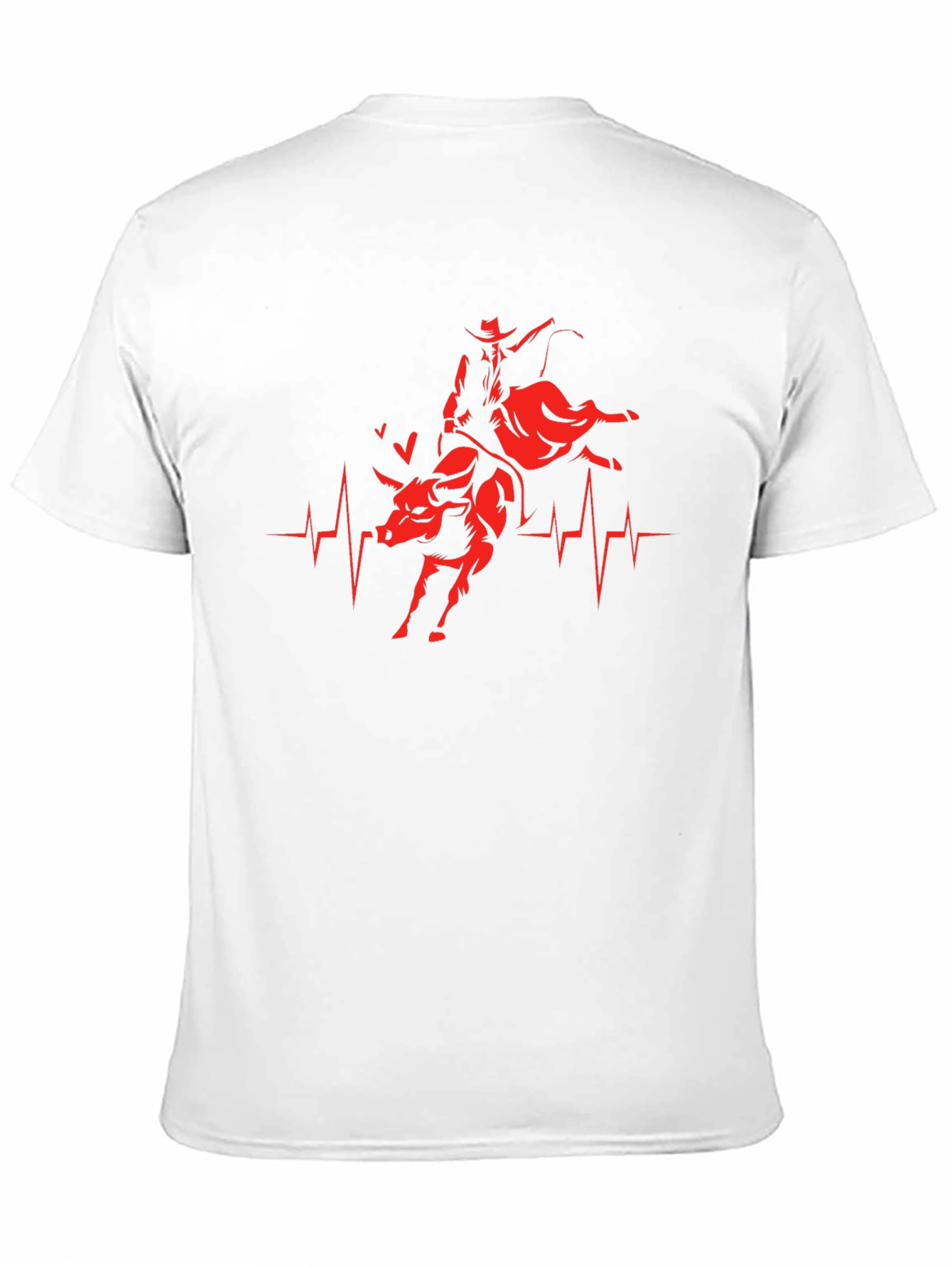 Rodeo Heartbeat T-Shirt - Cowboy Bull Riding Tee
