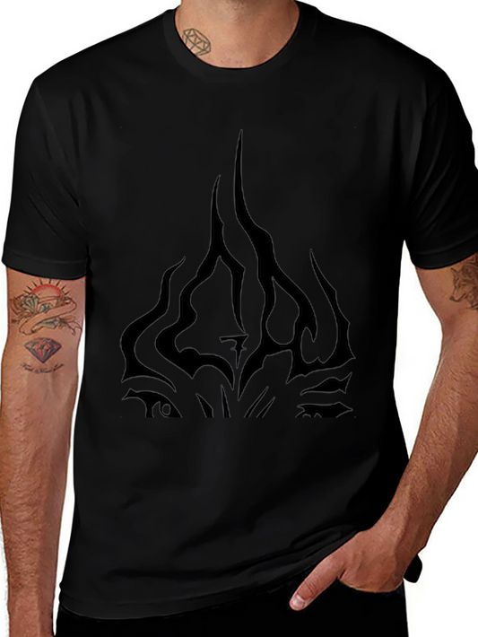 Black Graphic Tee - Abstract Design