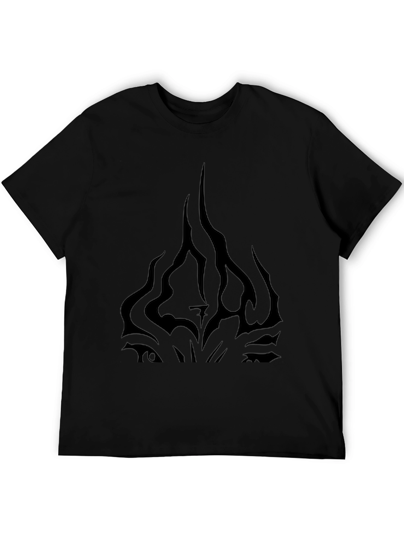Black Graphic Tee - Abstract Design