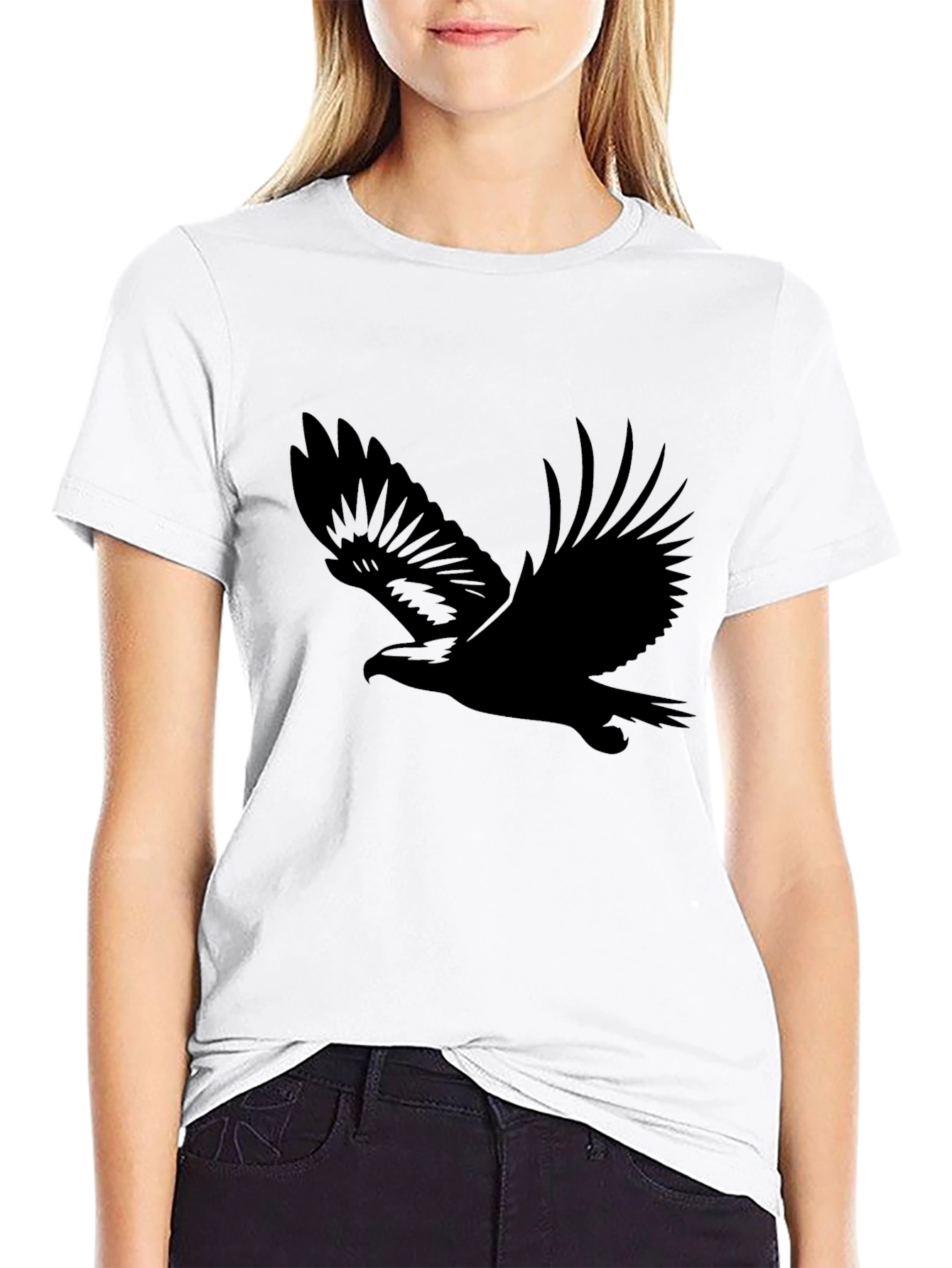 Mens Black Eagle Graphic T-Shirt