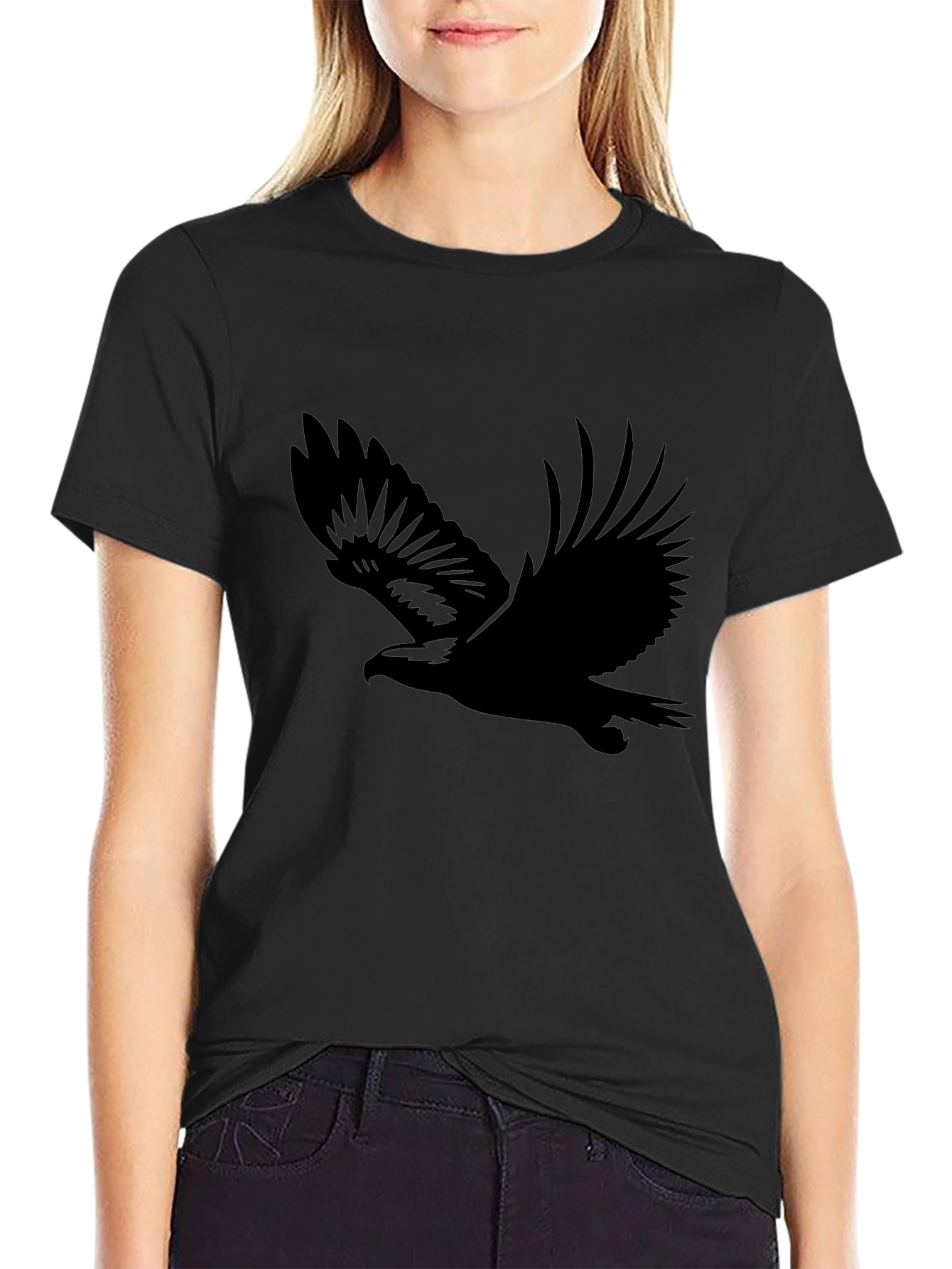 Mens Black Eagle Graphic T-Shirt