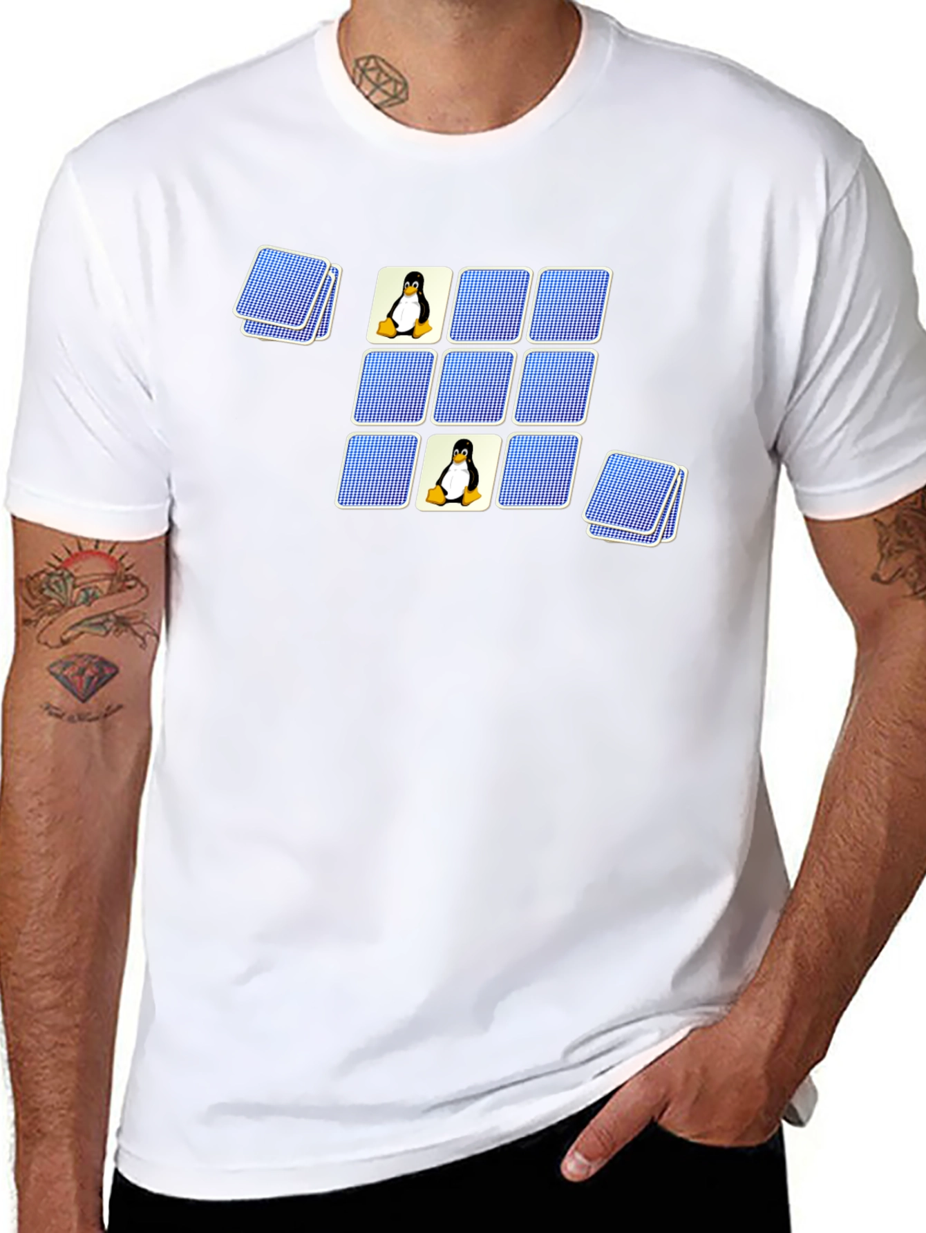 Linux Penguin Matching Game T-Shirt