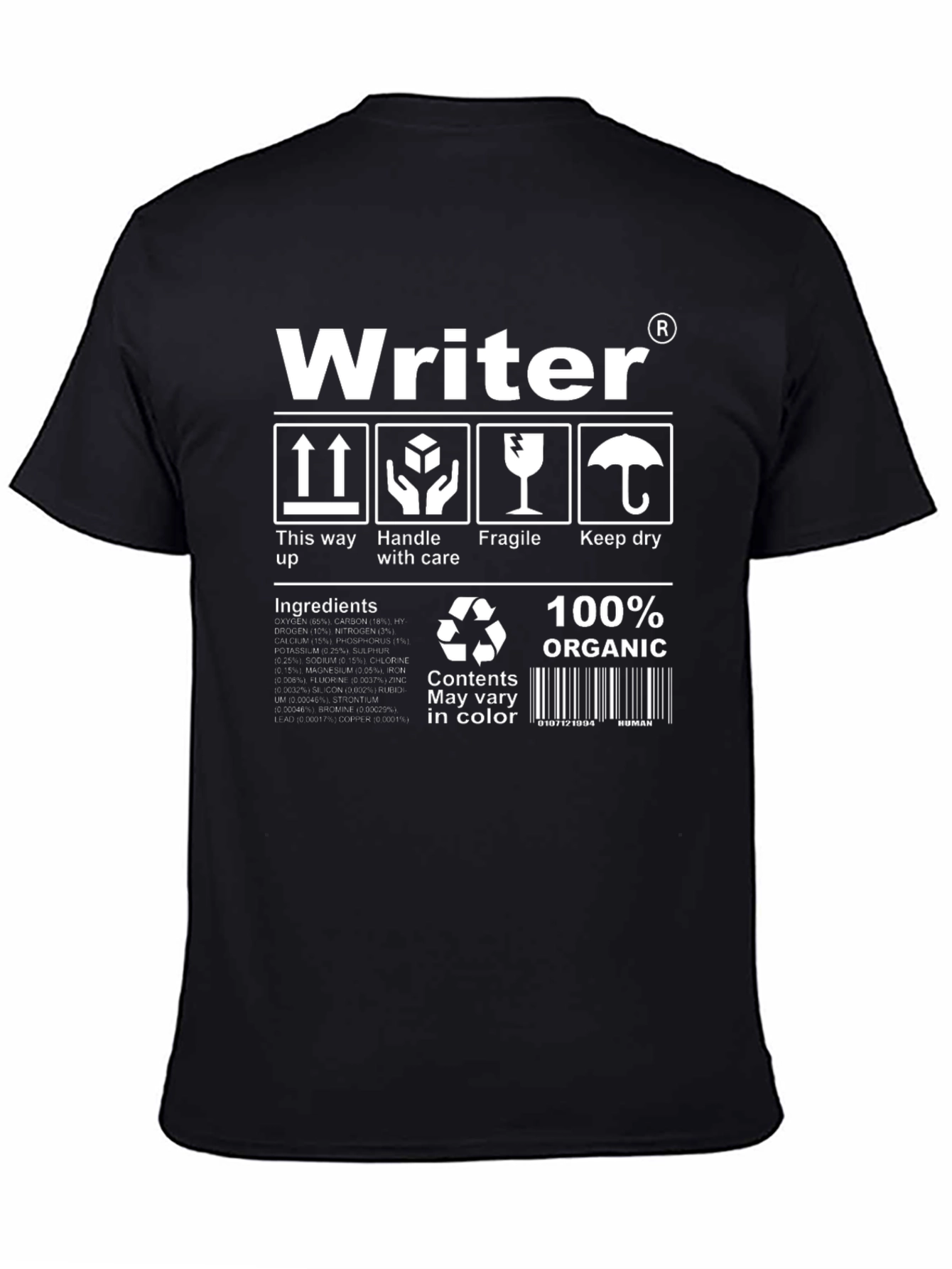 Writer T-Shirt - Organic Cotton Novelty Tee