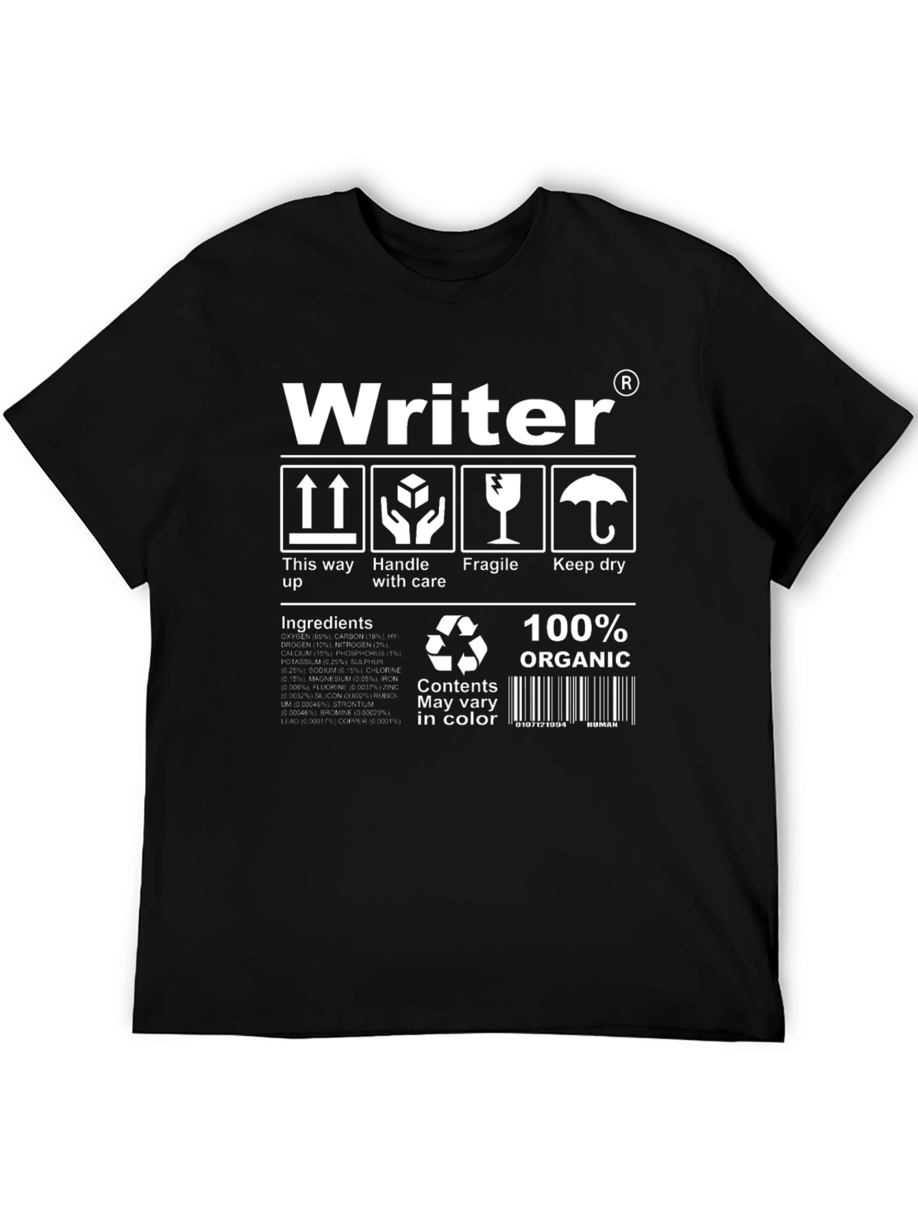 Writer T-Shirt - Organic Cotton Novelty Tee