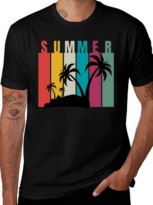 Summer Vibes Graphic Tee - Palm Tree Paradise
