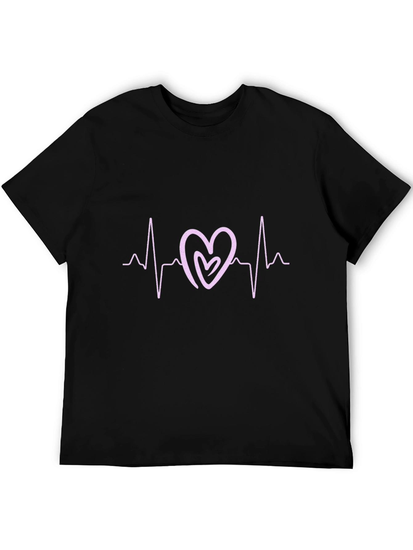 Heartbeat Heart Graphic Black T-Shirt