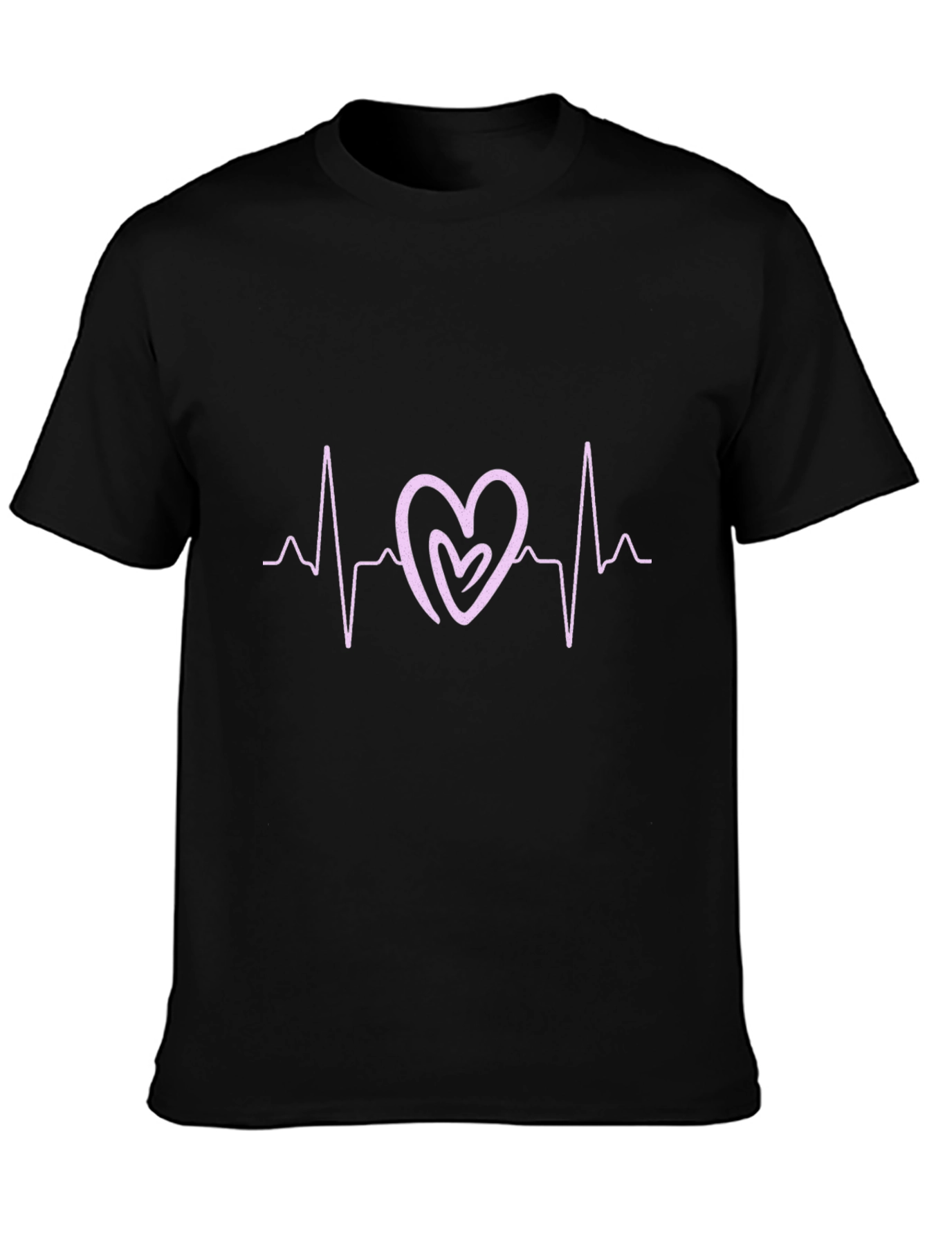 Heartbeat Heart Graphic Black T-Shirt