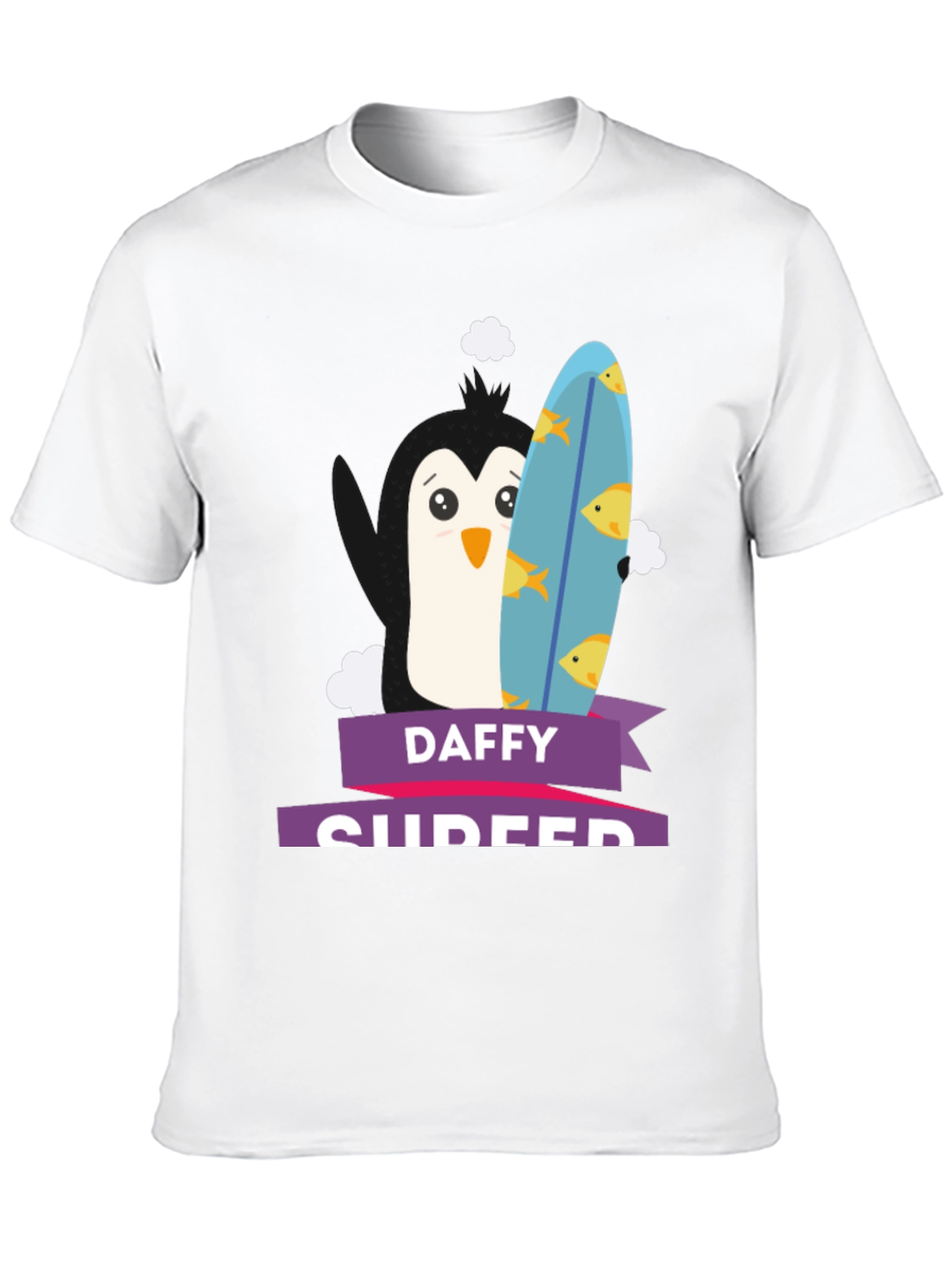 Daffy Surfer T-Shirt - Penguin Surfboard Graphic Tee