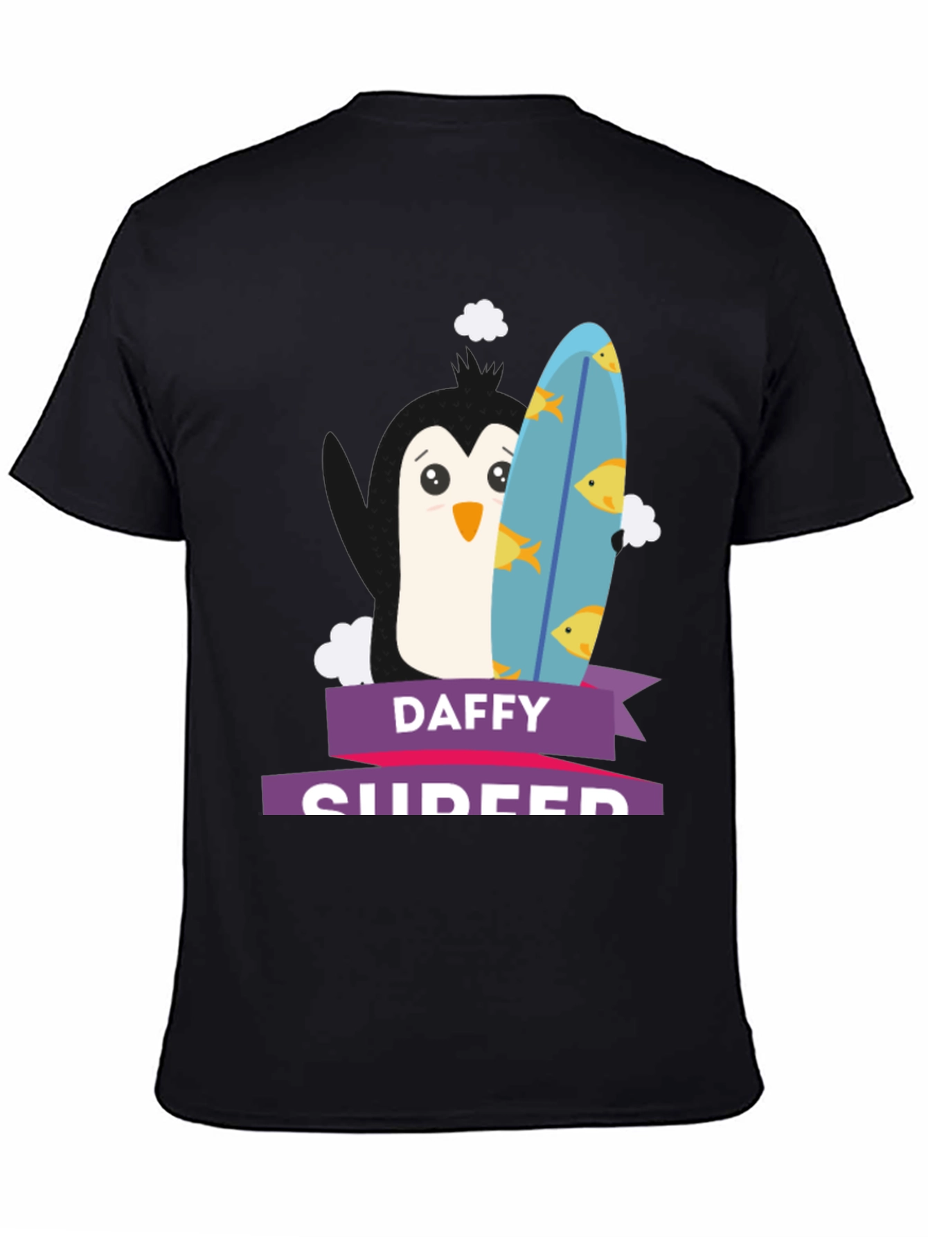 Daffy Surfer T-Shirt - Penguin Surfboard Graphic Tee