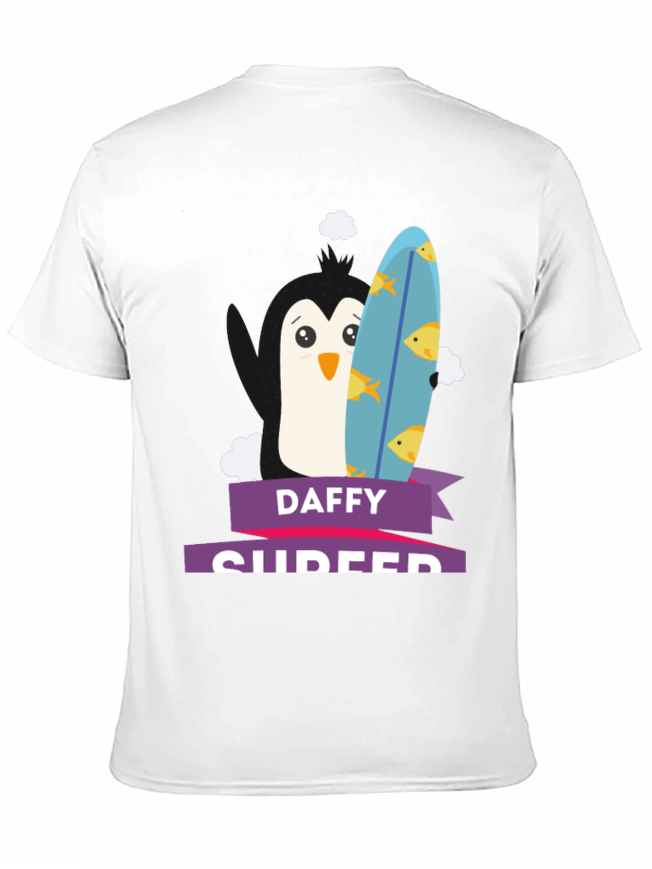 Daffy Surfer T-Shirt - Penguin Surfboard Graphic Tee