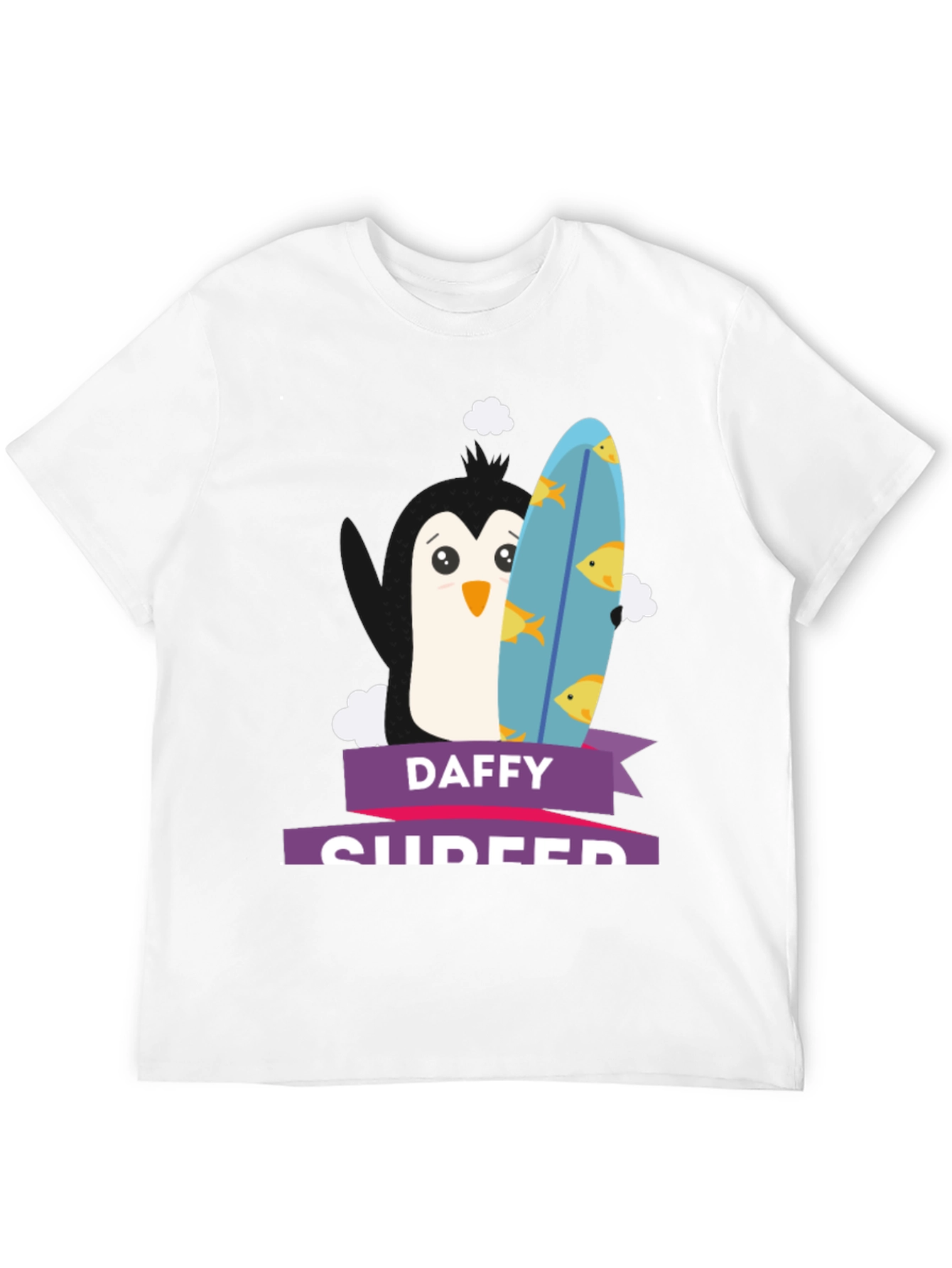 Daffy Surfer T-Shirt - Penguin Surfboard Graphic Tee