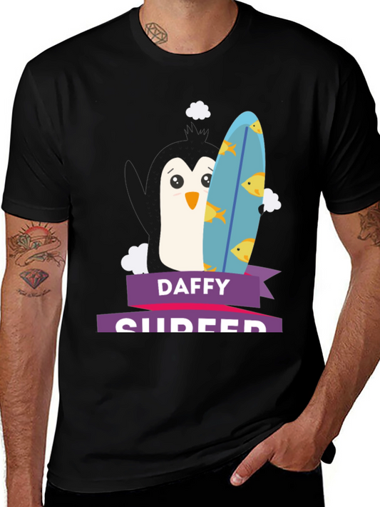 Daffy Surfer T-Shirt - Penguin Surfboard Graphic Tee