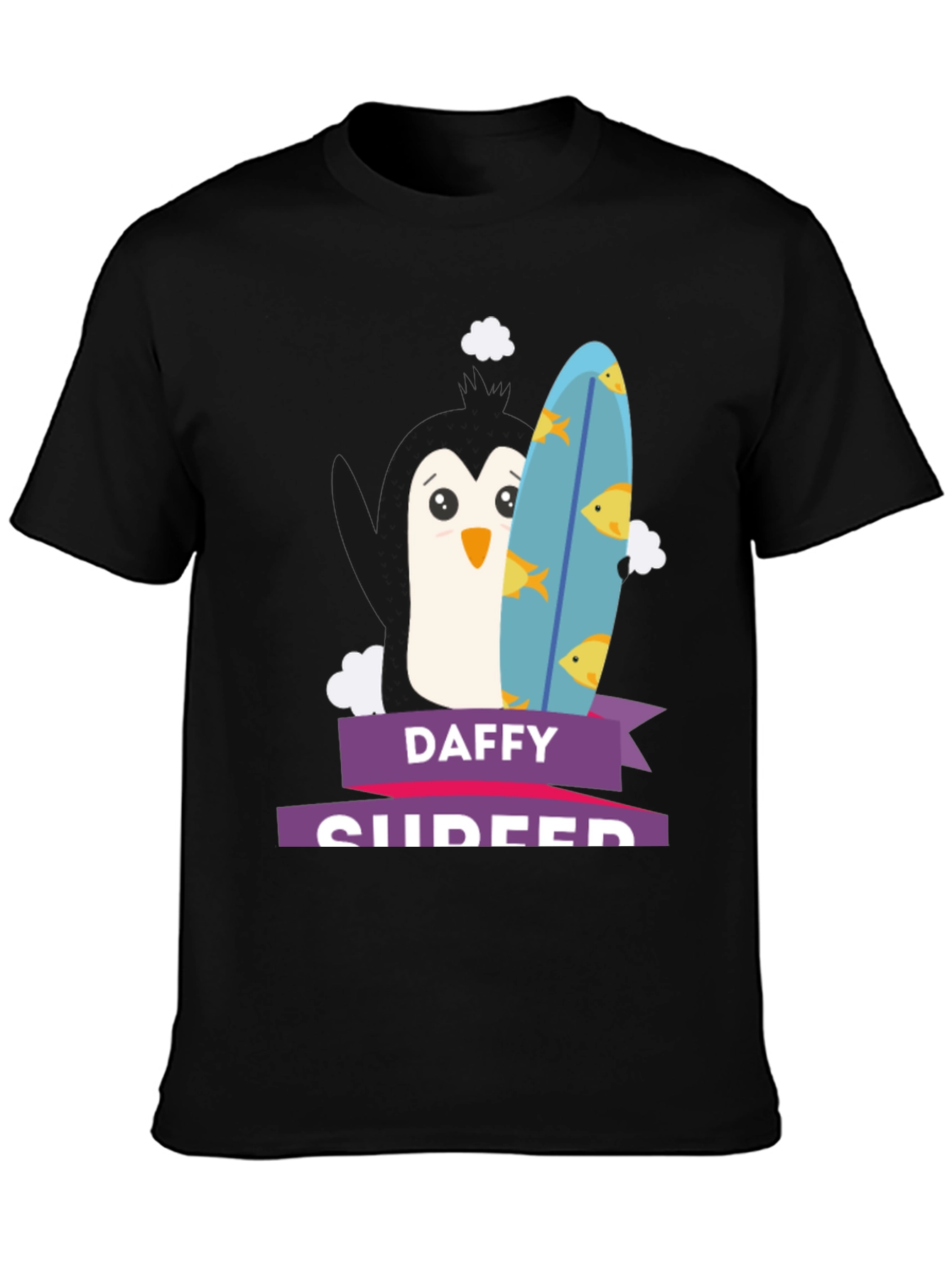 Daffy Surfer T-Shirt - Penguin Surfboard Graphic Tee