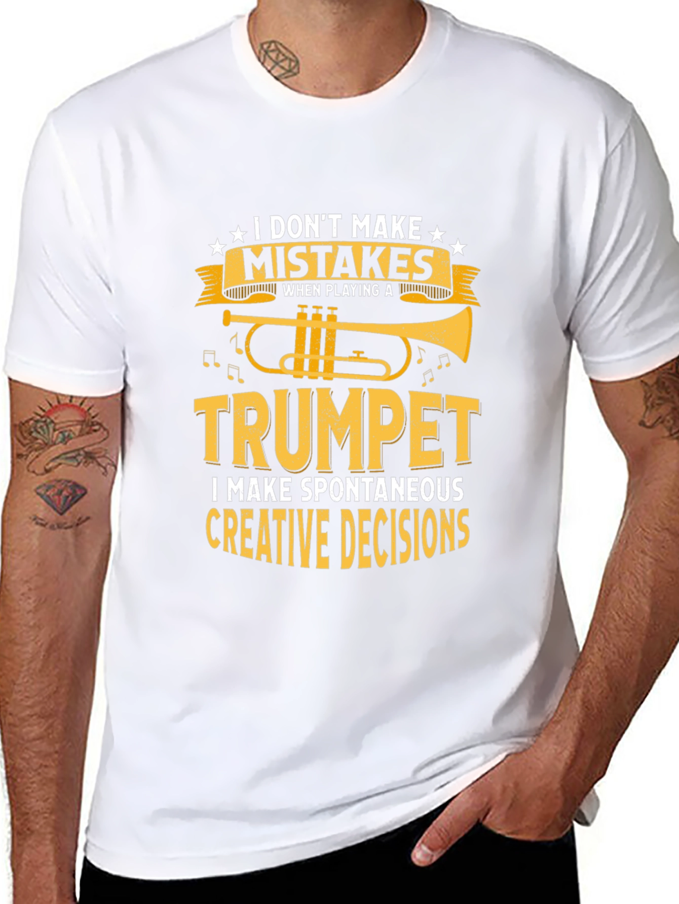 Trumpet Player Black T-Shirt: Creative Decisions