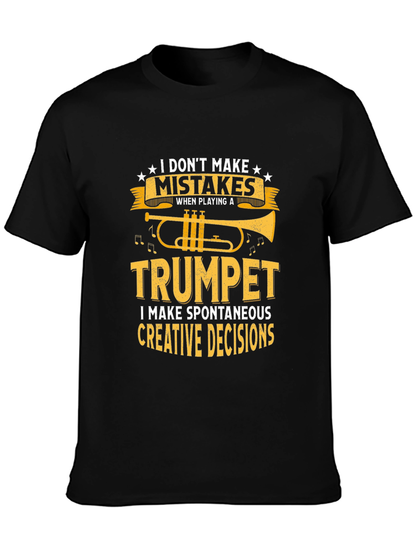 Trumpet Player Black T-Shirt: Creative Decisions