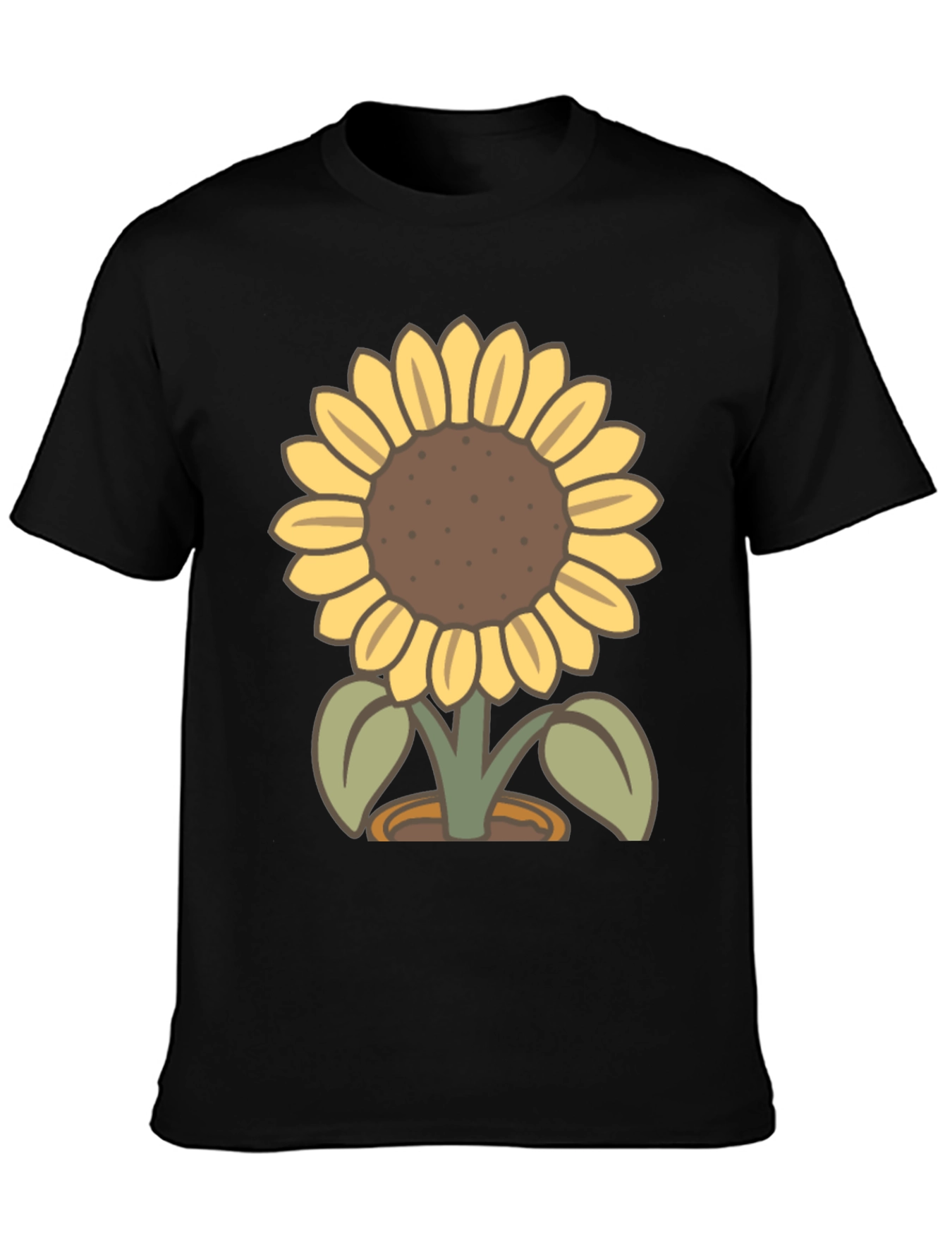 Sunflower Graphic T-Shirt - Black Cotton Tee