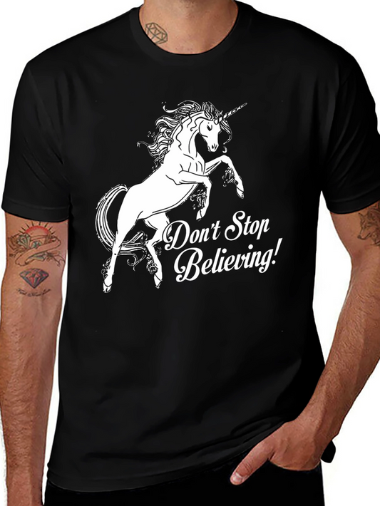Unicorn Dont Stop Believing! Black T-Shirt