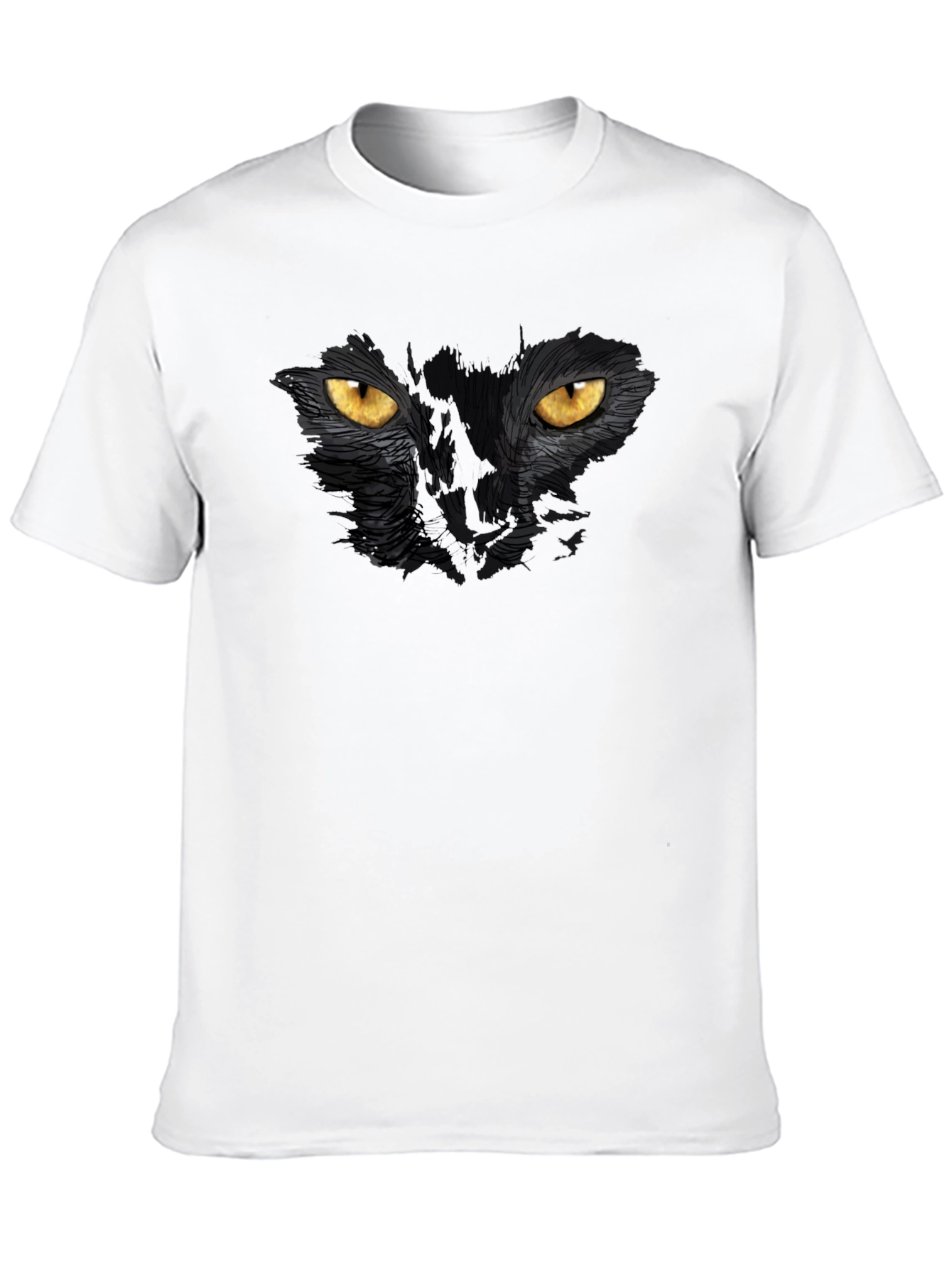 Black Cat Eyes Graphic T-Shirt - Mens Casual Tee