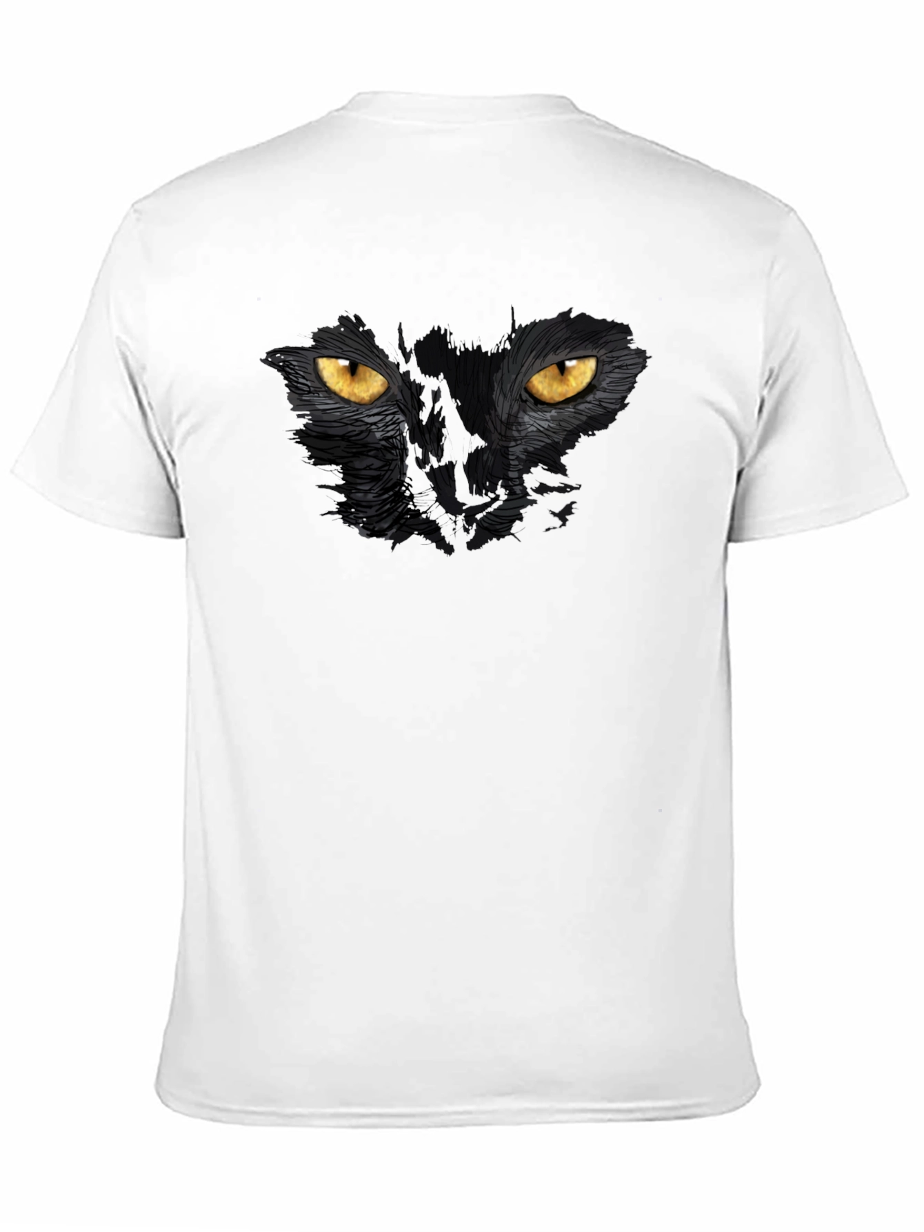 Black Cat Eyes Graphic T-Shirt - Mens Casual Tee