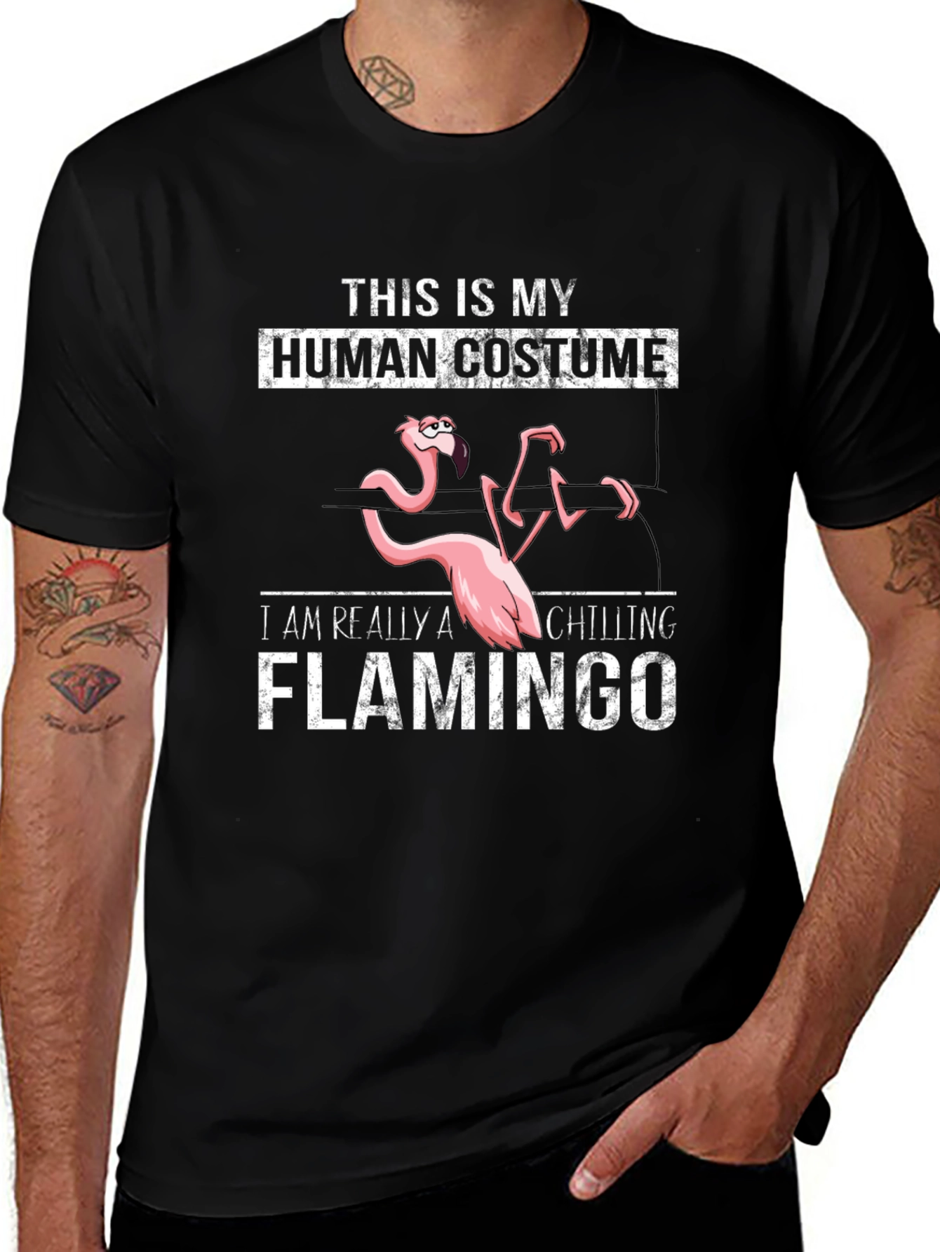 Funny Flamingo Human Costume T-Shirt