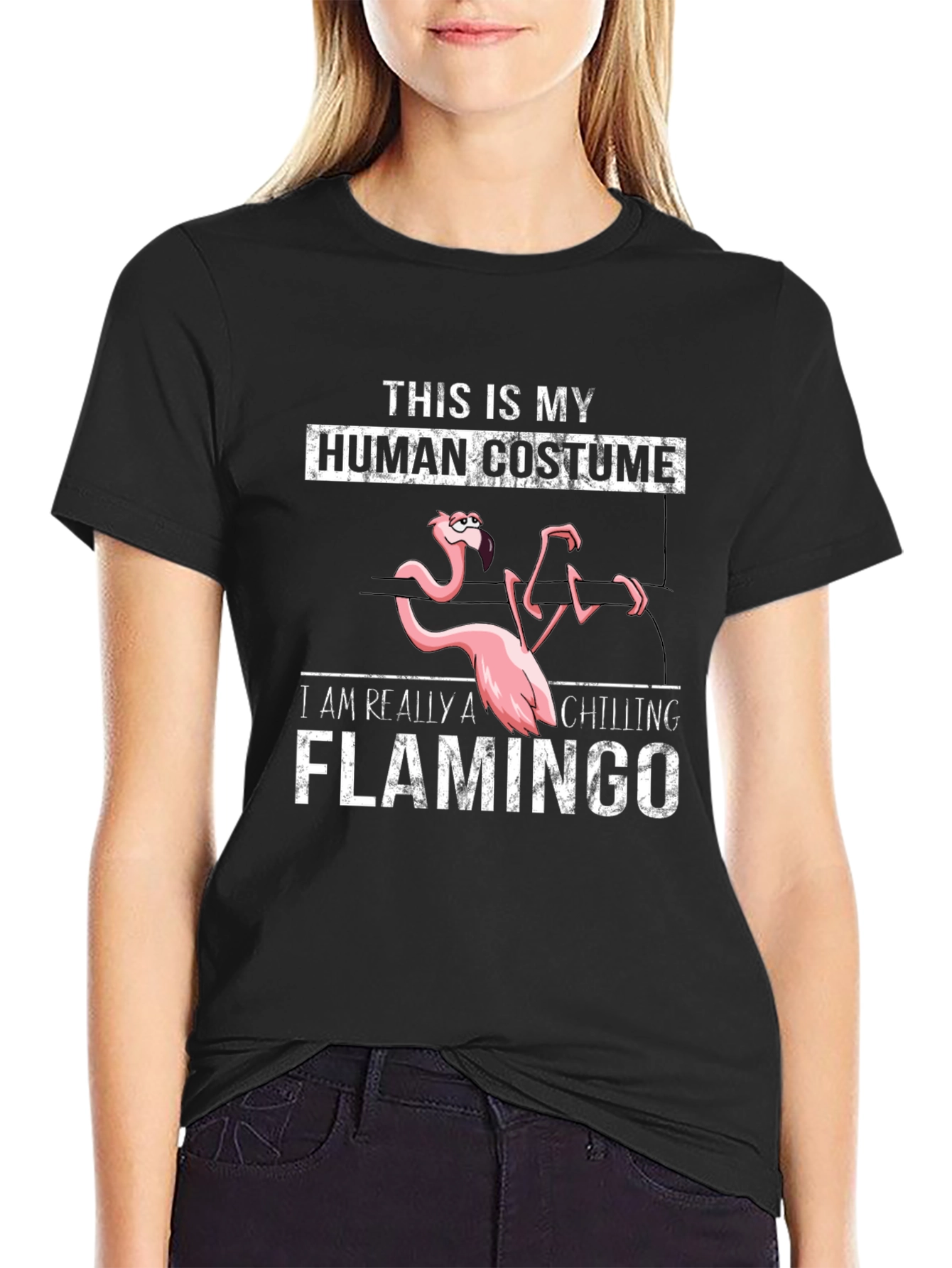 Funny Flamingo Human Costume T-Shirt