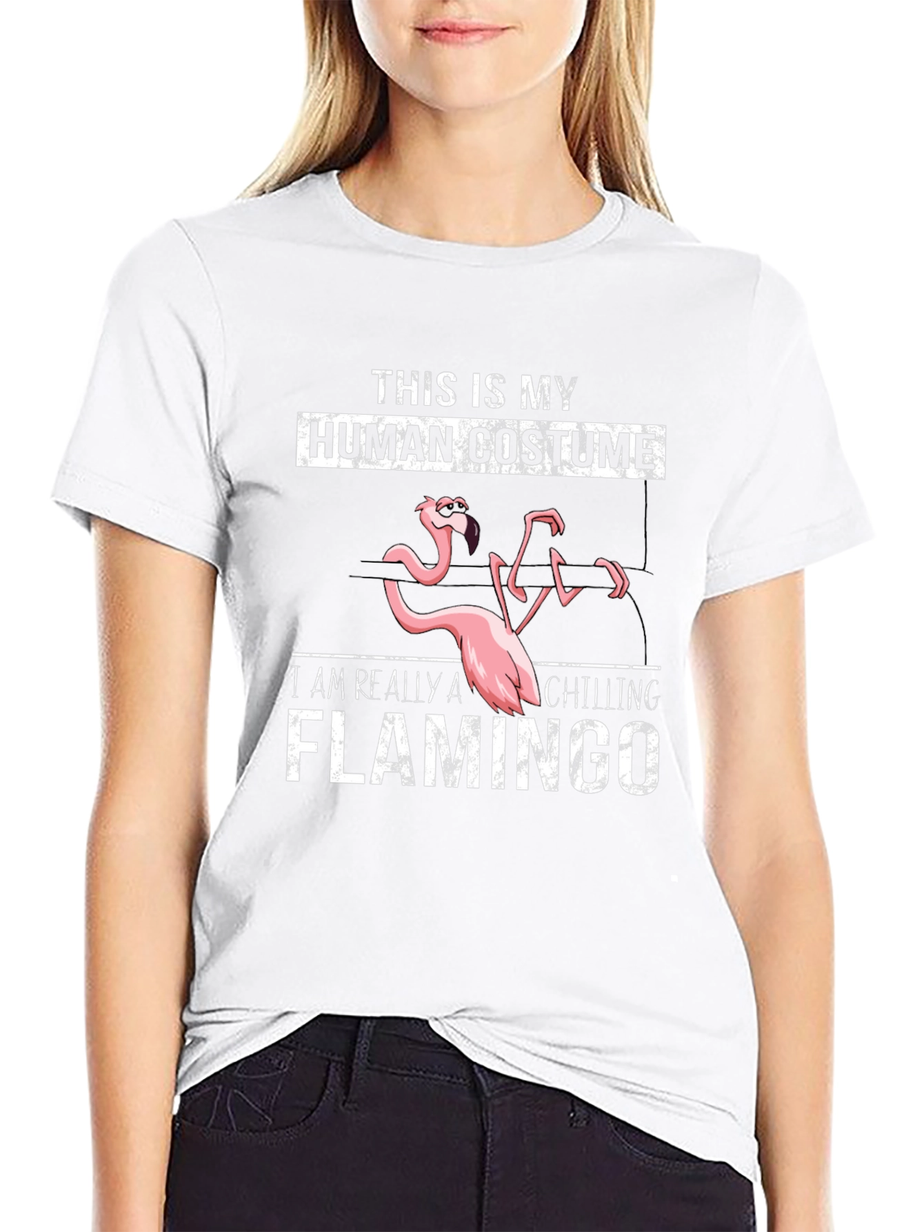 Funny Flamingo Human Costume T-Shirt