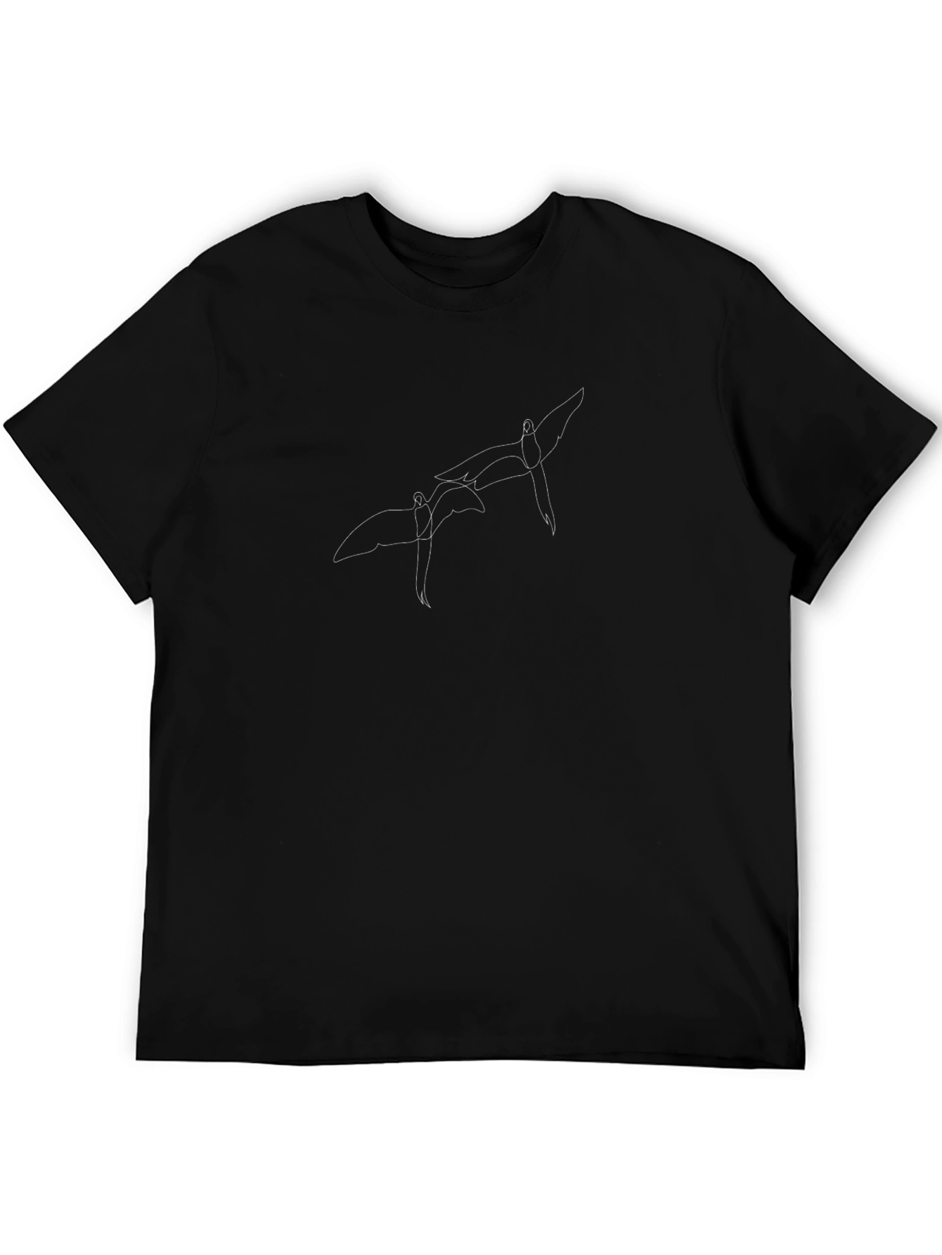 Abstract Flying Creature Graphic Black Tee