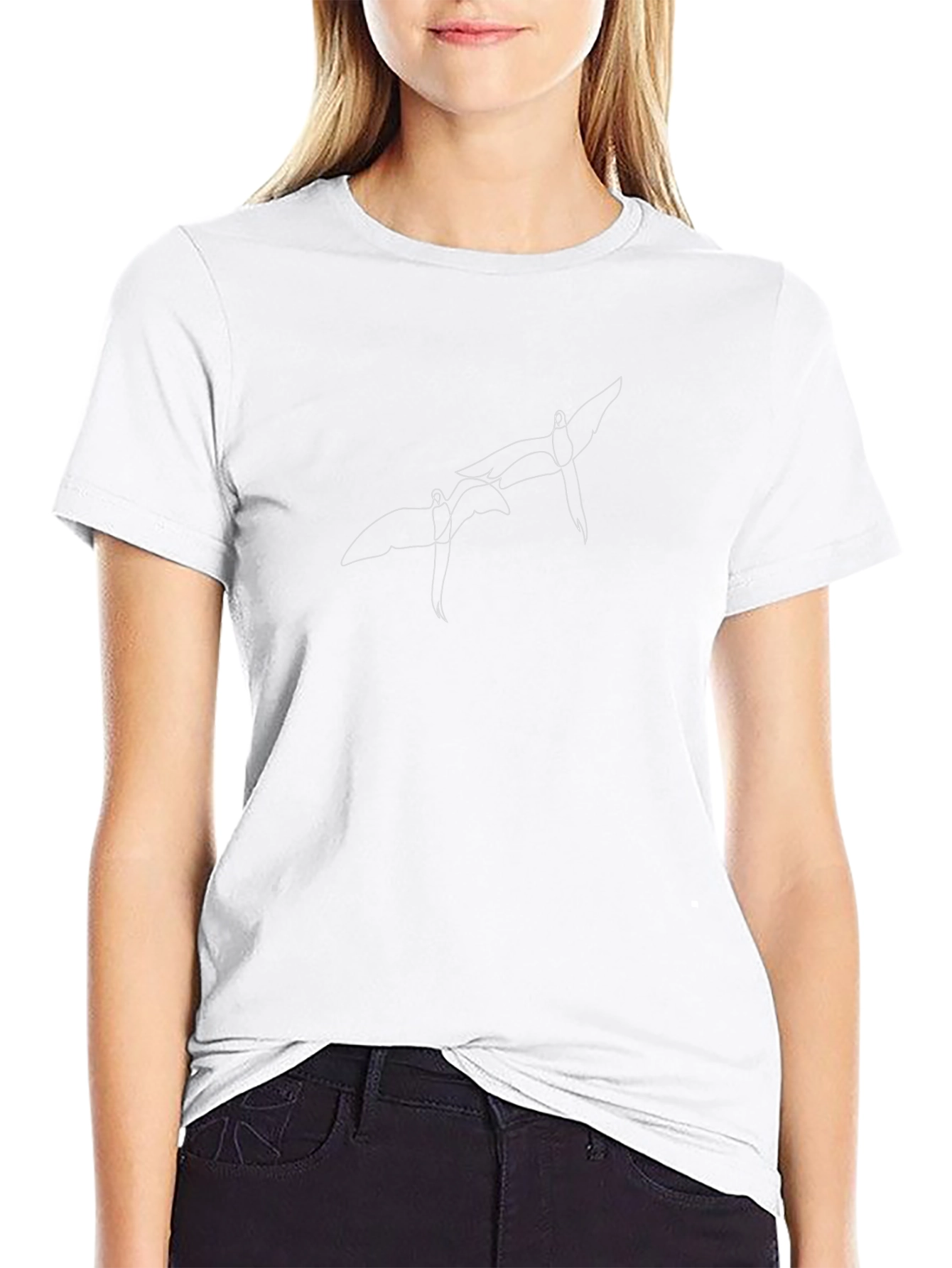 Abstract Flying Creature Graphic Black Tee