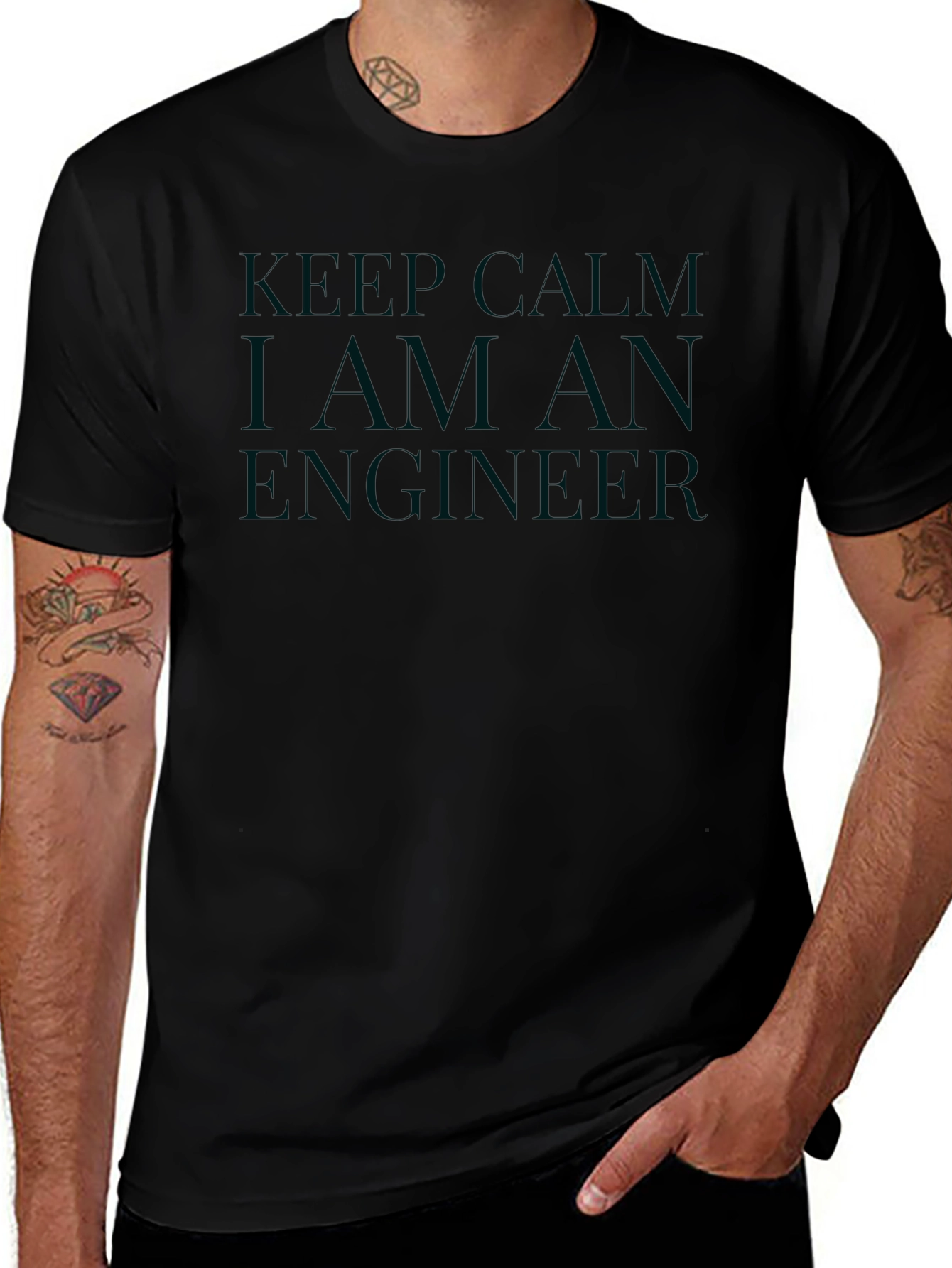 Keep Calm I Am An Engineer Black T-Shirt
