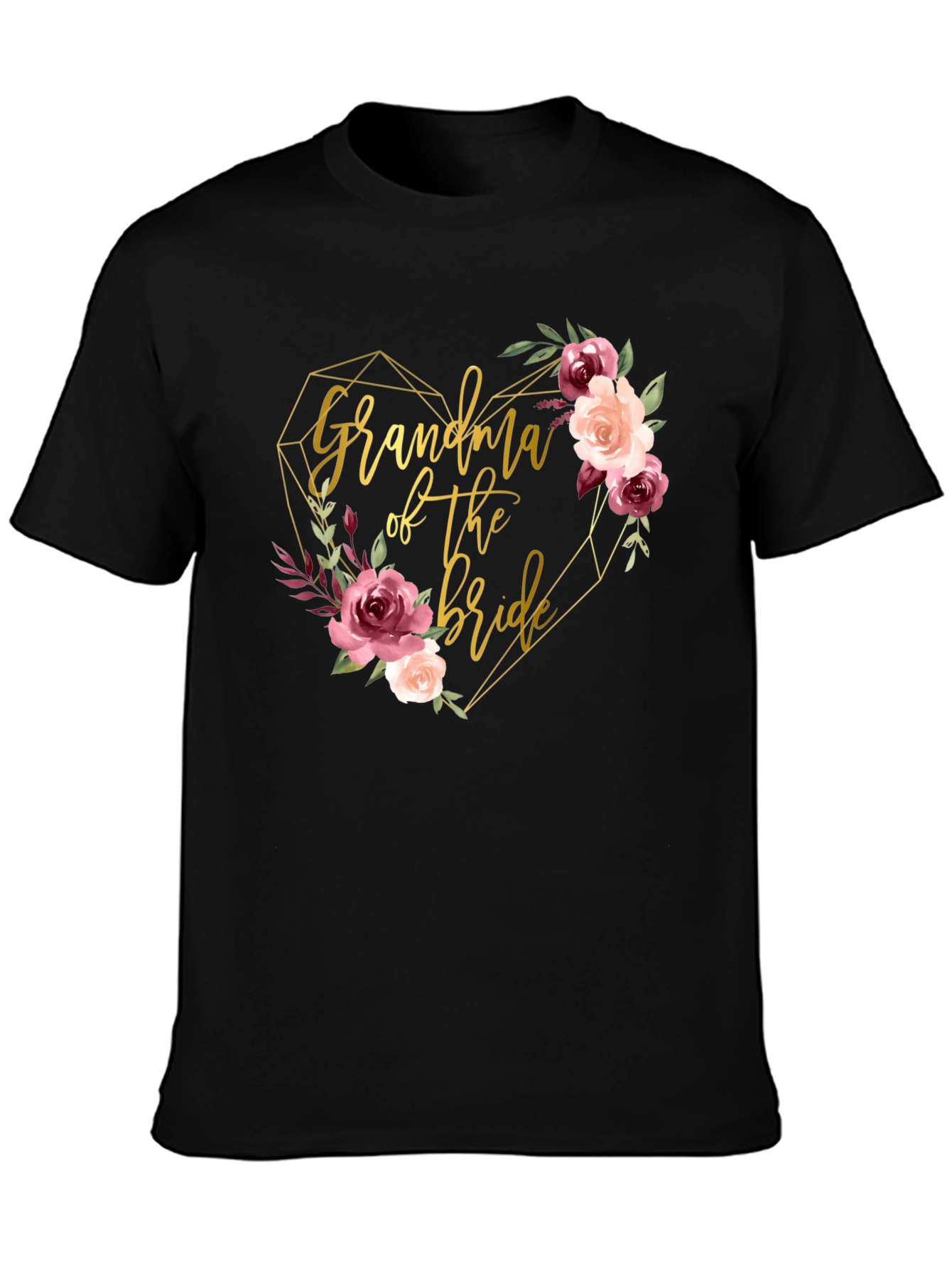 Grandma of the Bride Floral Heart T-Shirt