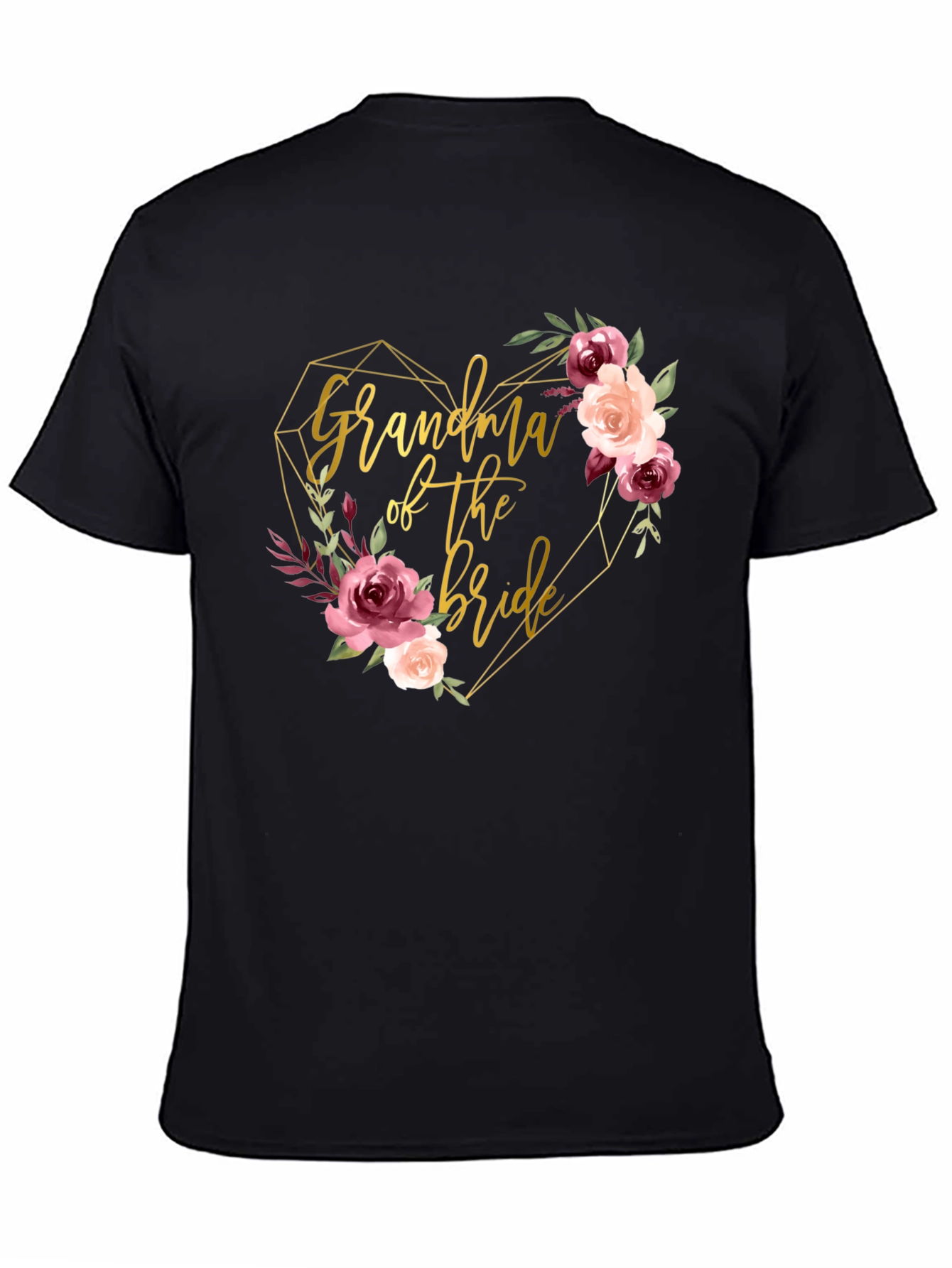 Grandma of the Bride Floral Heart T-Shirt
