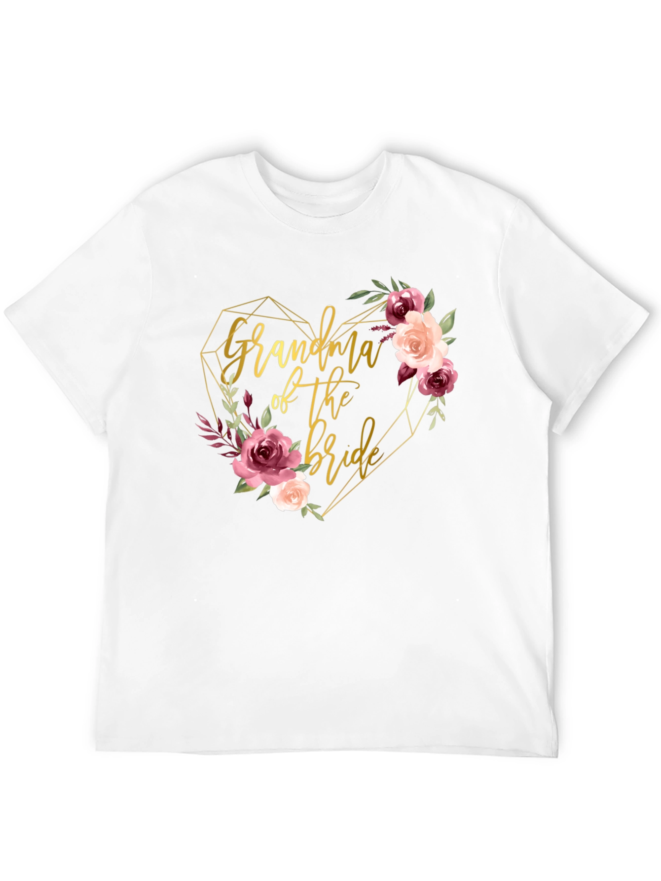 Grandma of the Bride Floral Heart T-Shirt