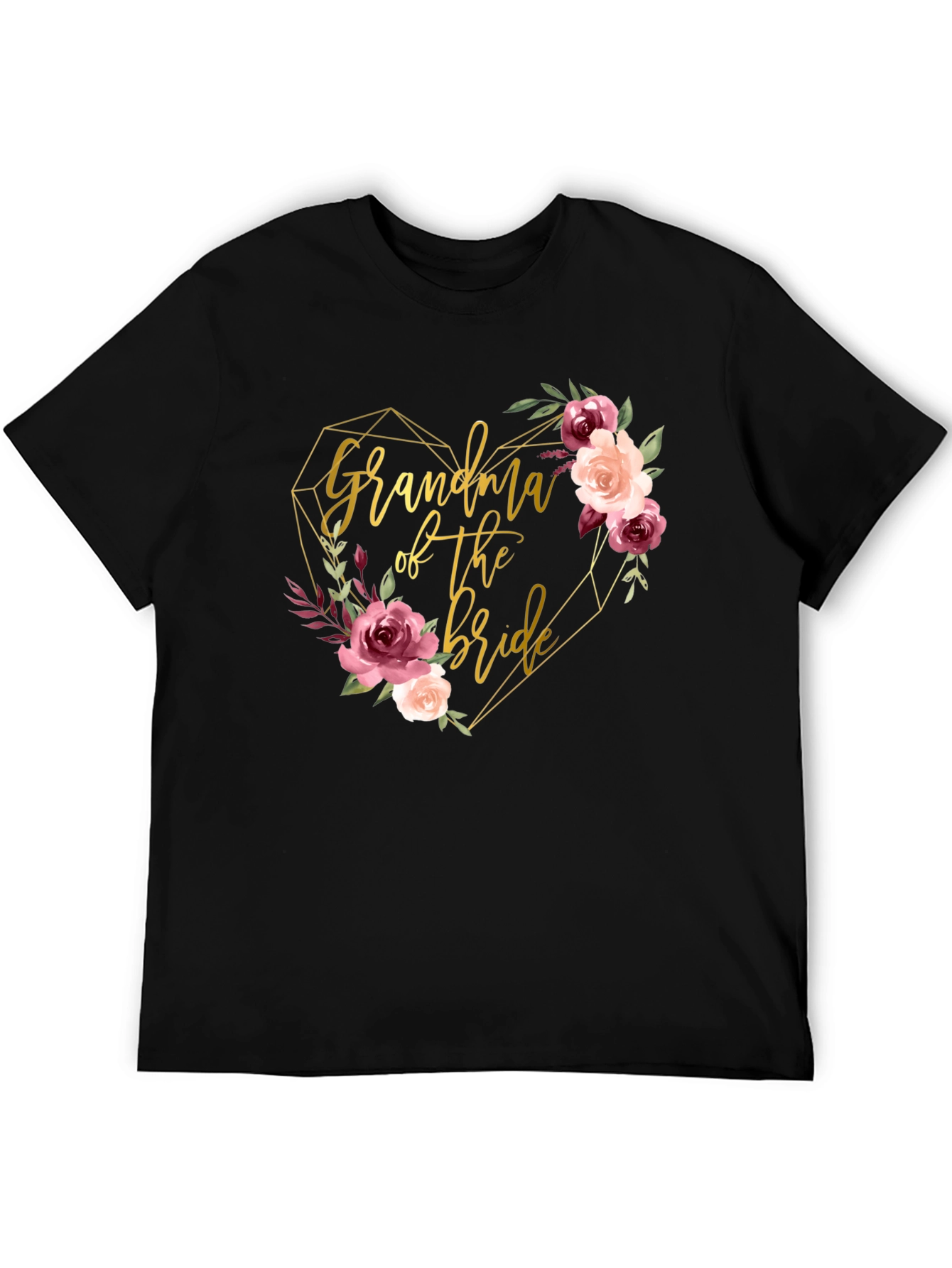 Grandma of the Bride Floral Heart T-Shirt