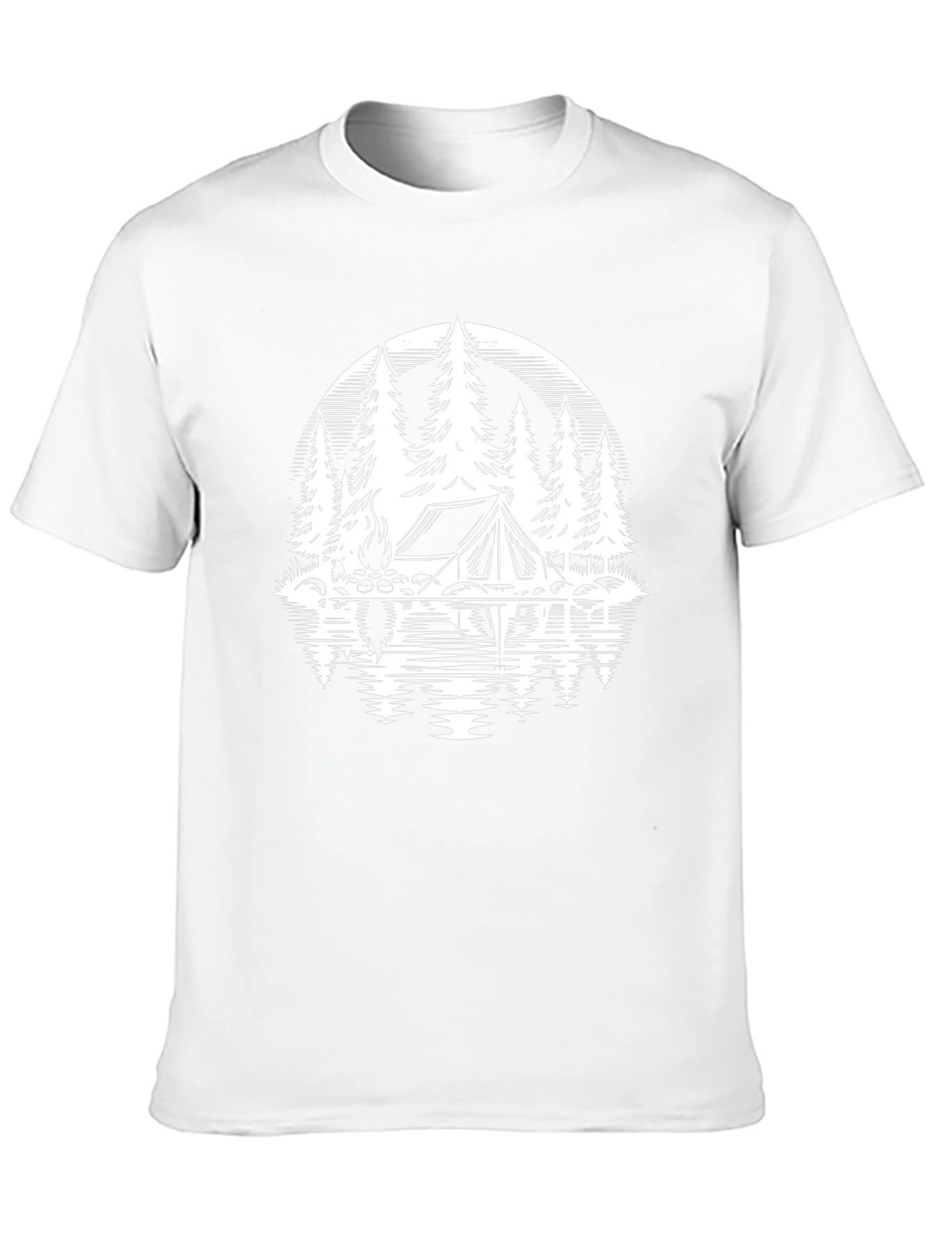 Camping Tent Graphic T-Shirt - Black