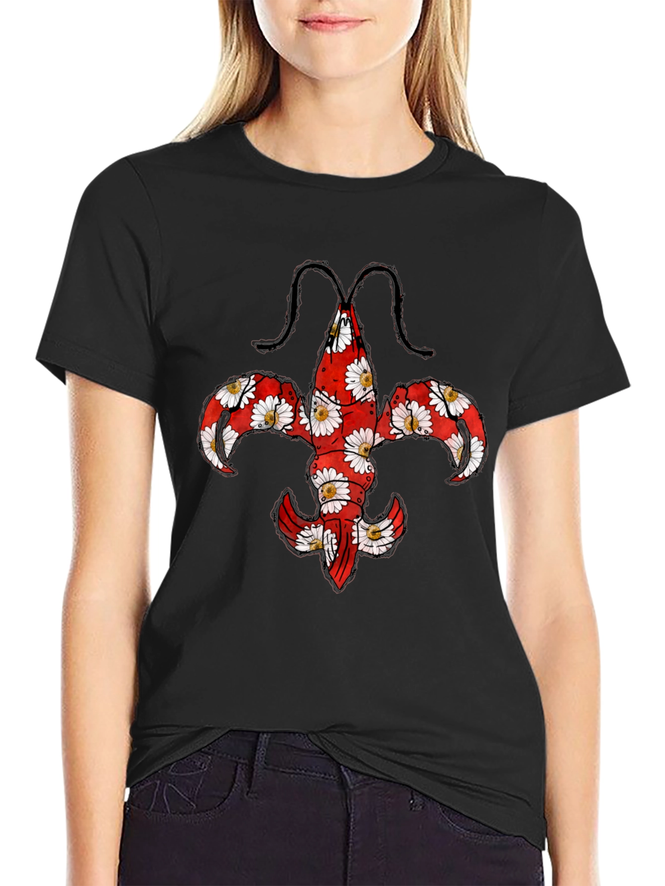 Floral Fleur-de-Lis Graphic T-Shirt