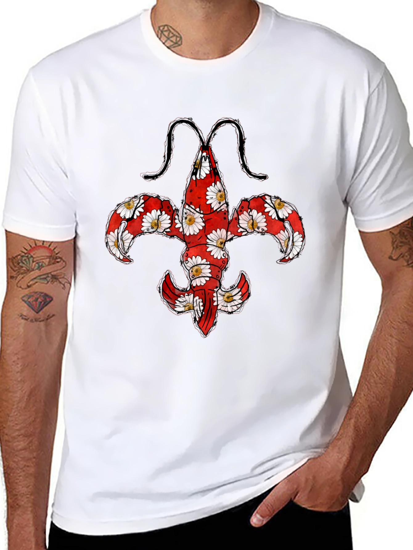 Floral Fleur-de-Lis Graphic T-Shirt