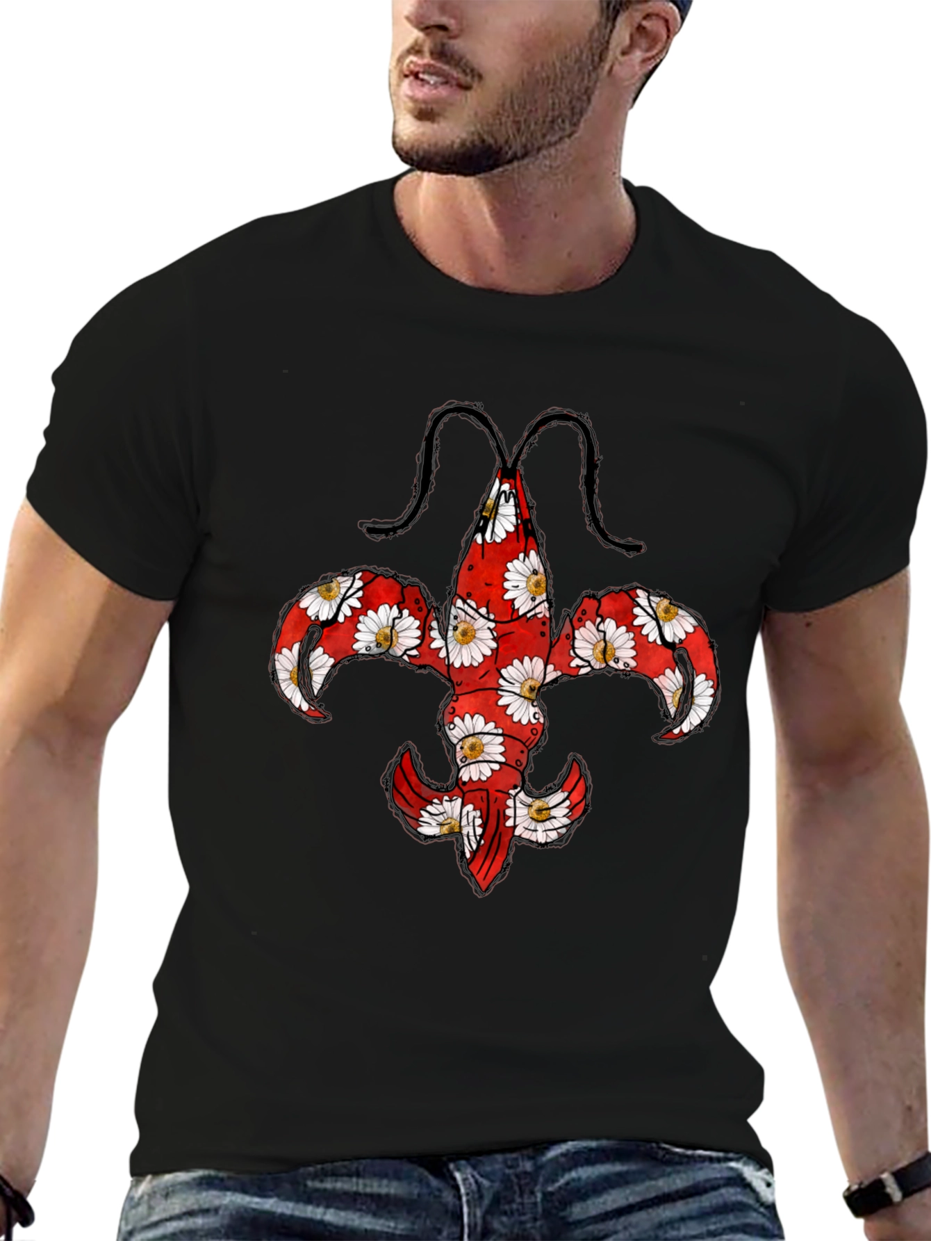 Floral Fleur-de-Lis Graphic T-Shirt