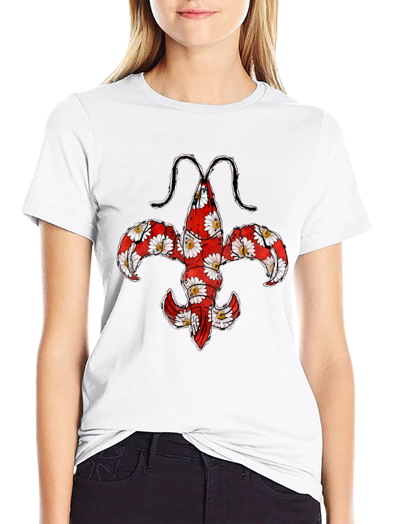 Floral Fleur-de-Lis Graphic T-Shirt