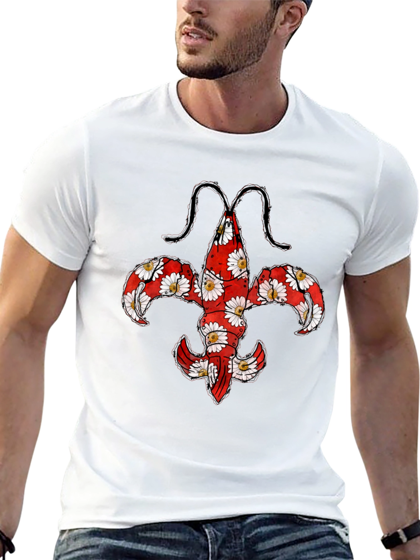 Floral Fleur-de-Lis Graphic T-Shirt