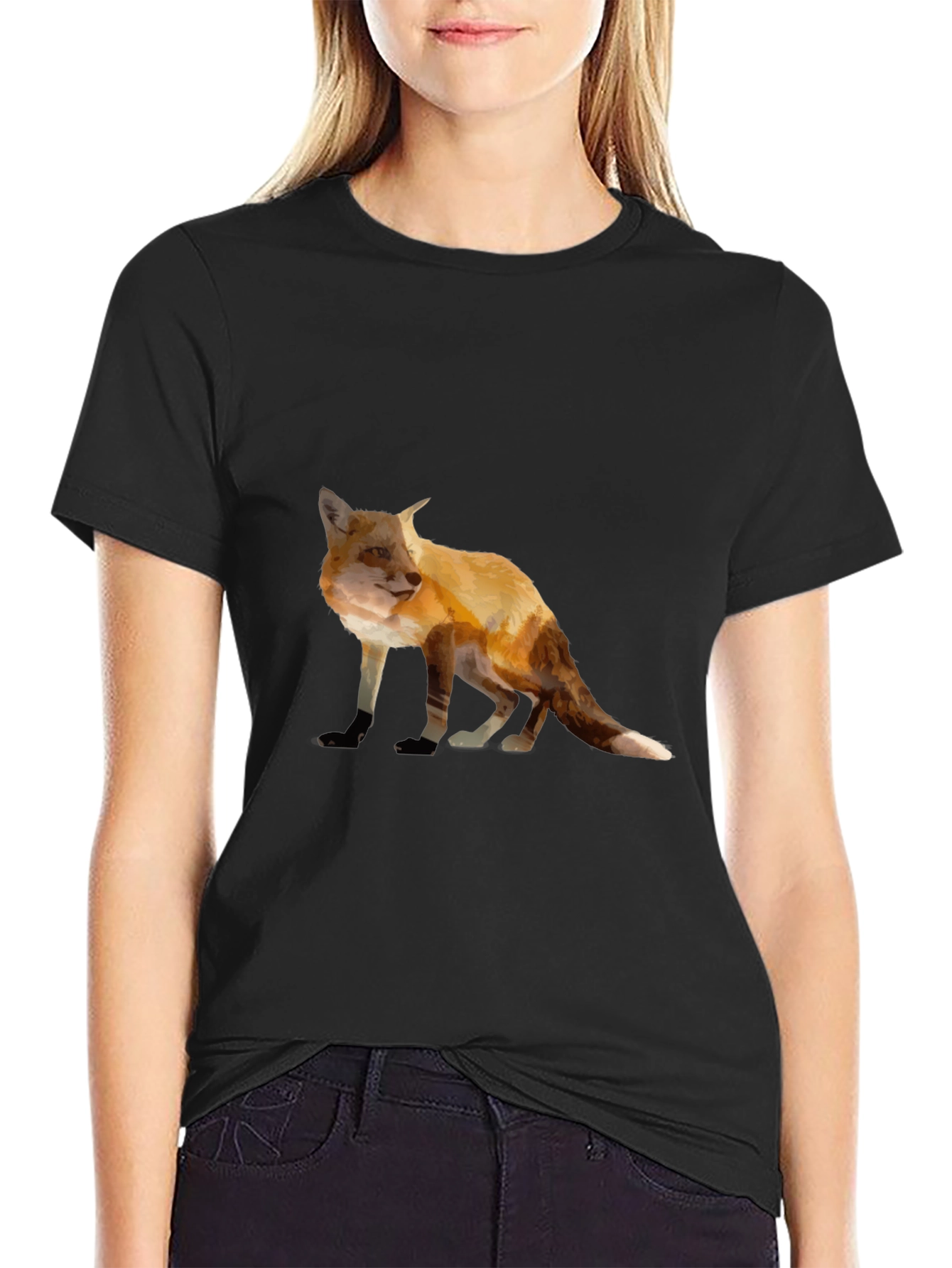 Fox Graphic Tee - Stylish Animal Print T-Shirt