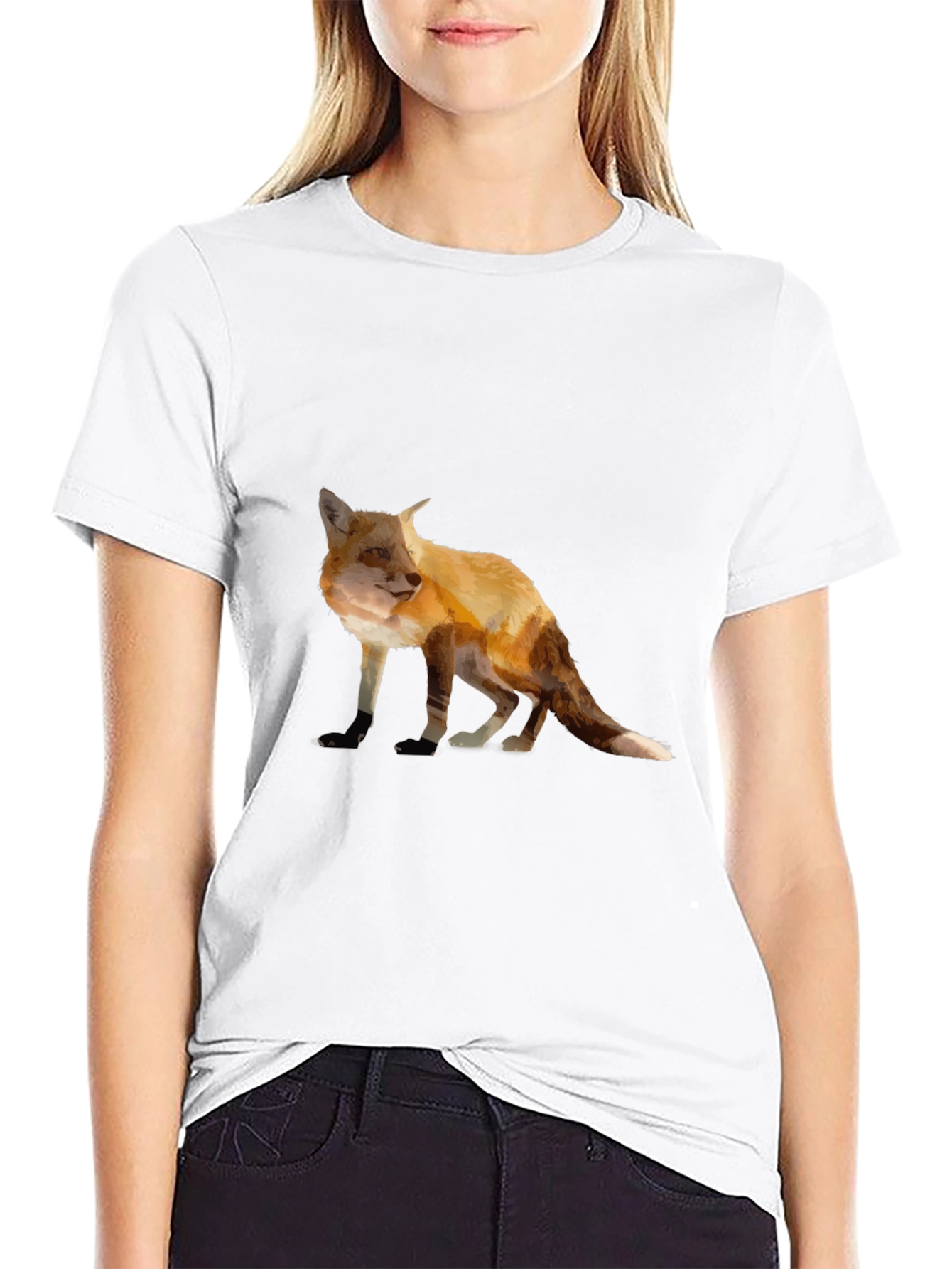 Fox Graphic Tee - Stylish Animal Print T-Shirt
