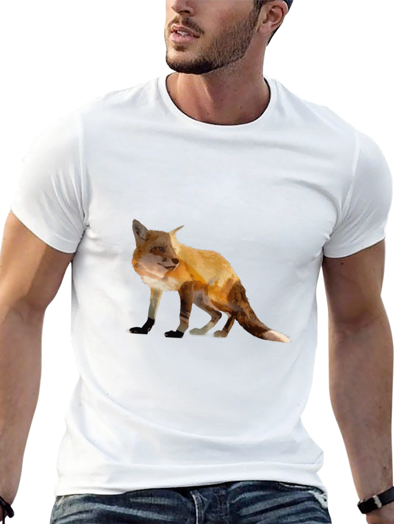 Fox Graphic Tee - Stylish Animal Print T-Shirt