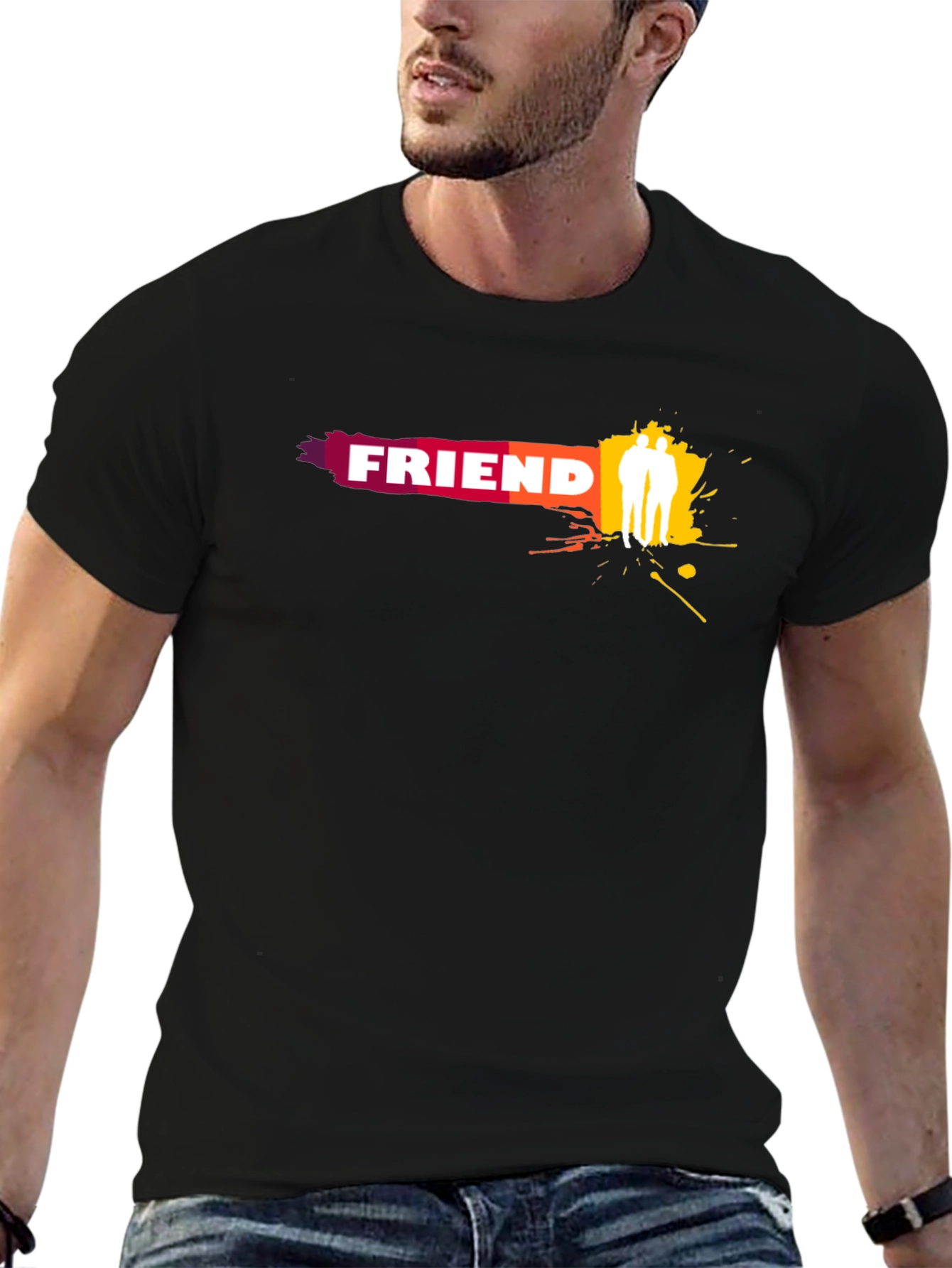 Friend Graphic Black T-Shirt